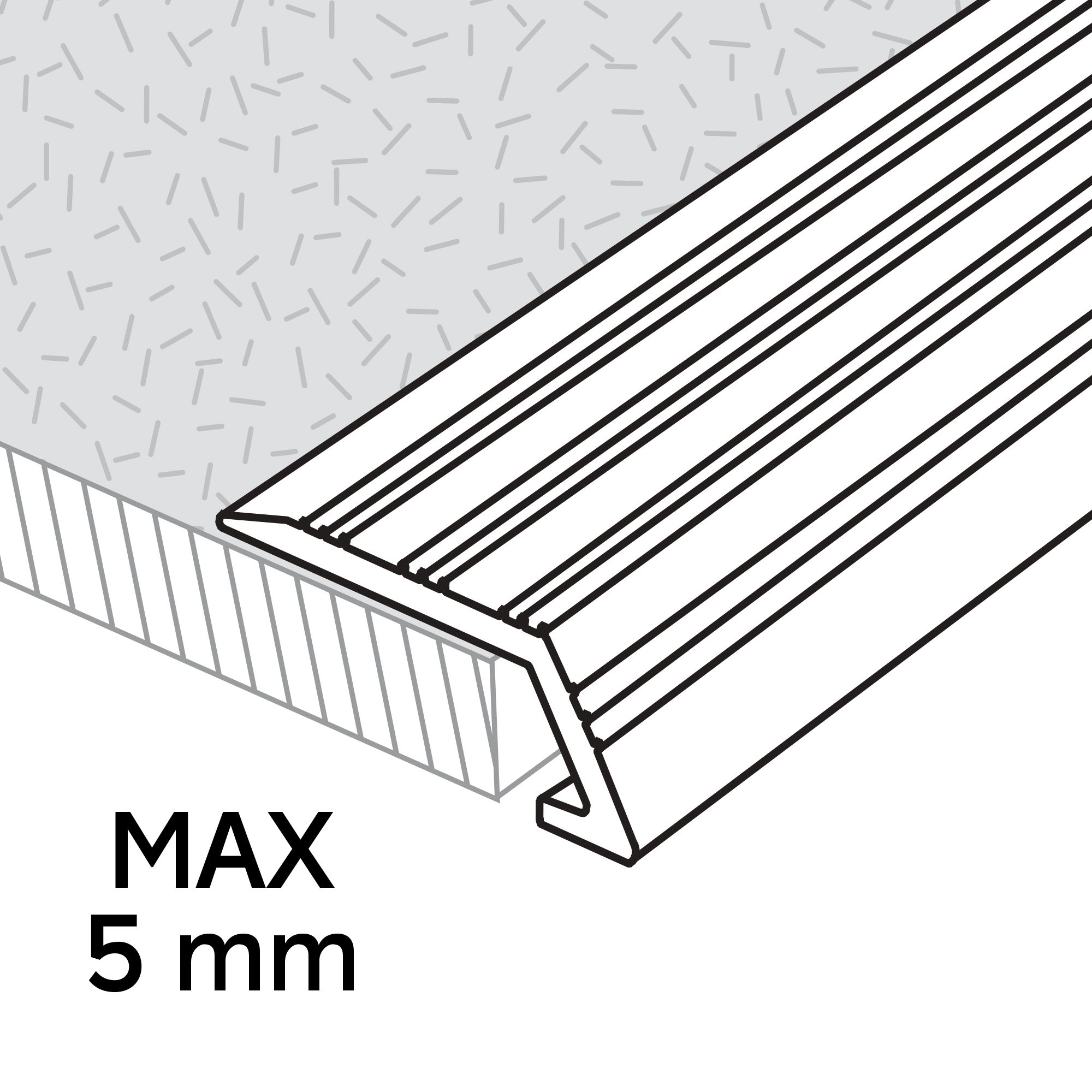 GoodHome DECOR 10 Silver effect Vinyl flooring edging strip (L)180cm
