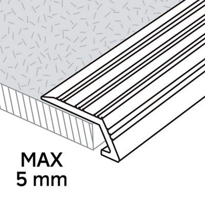 GoodHome DECOR 10 Silver effect Vinyl flooring edging strip (L)93cm