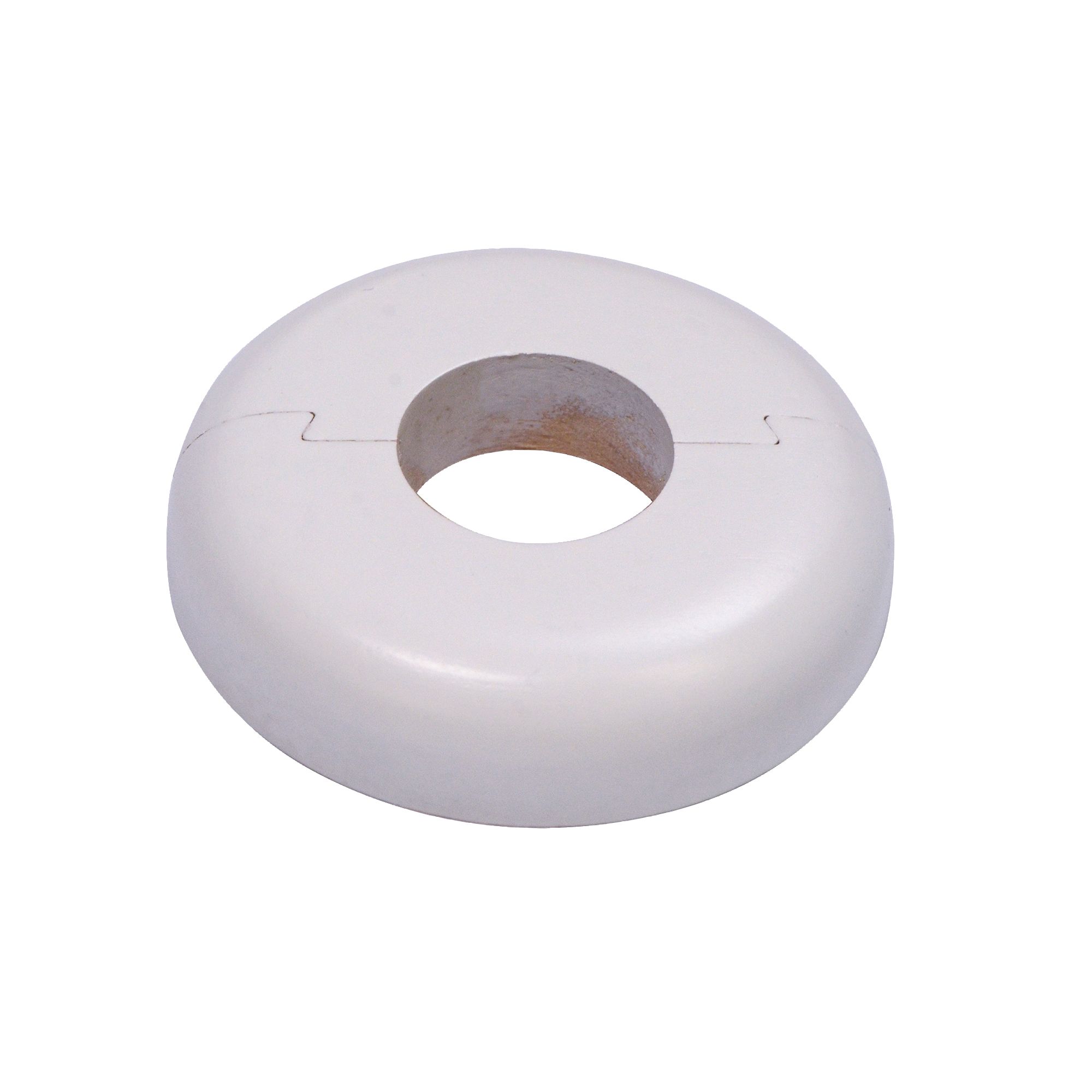 GoodHome DECOR 10 Wooden White Pipe collar (Dia)16mm, Pack of 2