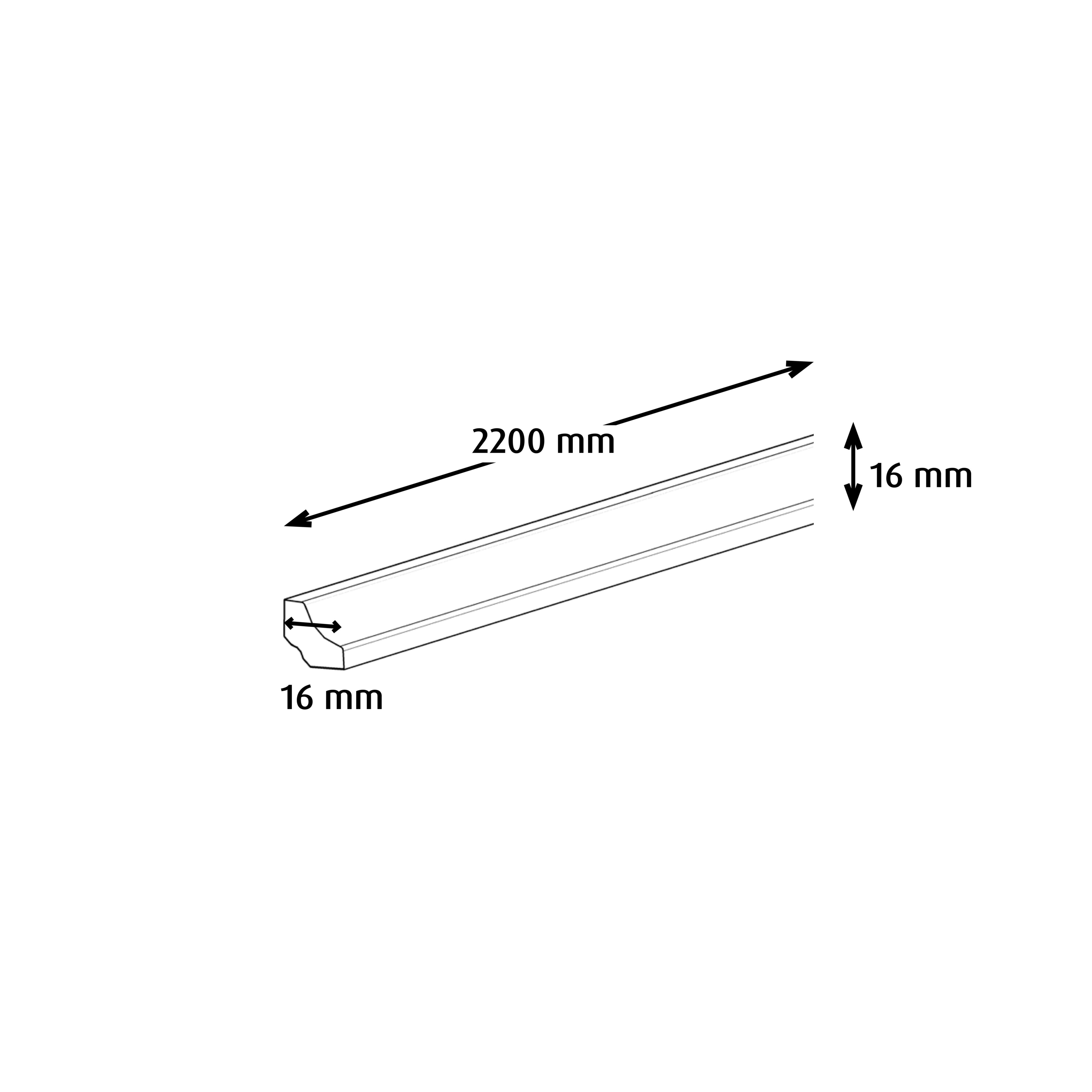 GoodHome DECOR 125 Wood effect Scotia trim, 220cm
