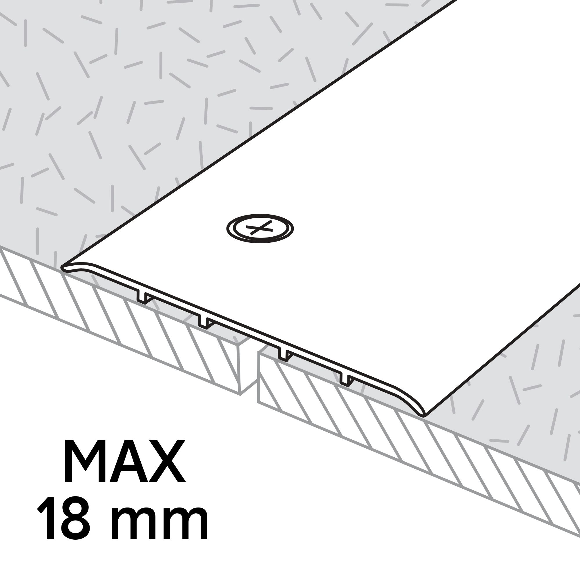 GoodHome DECOR 15 Silver effect Cover strip (L)180cm