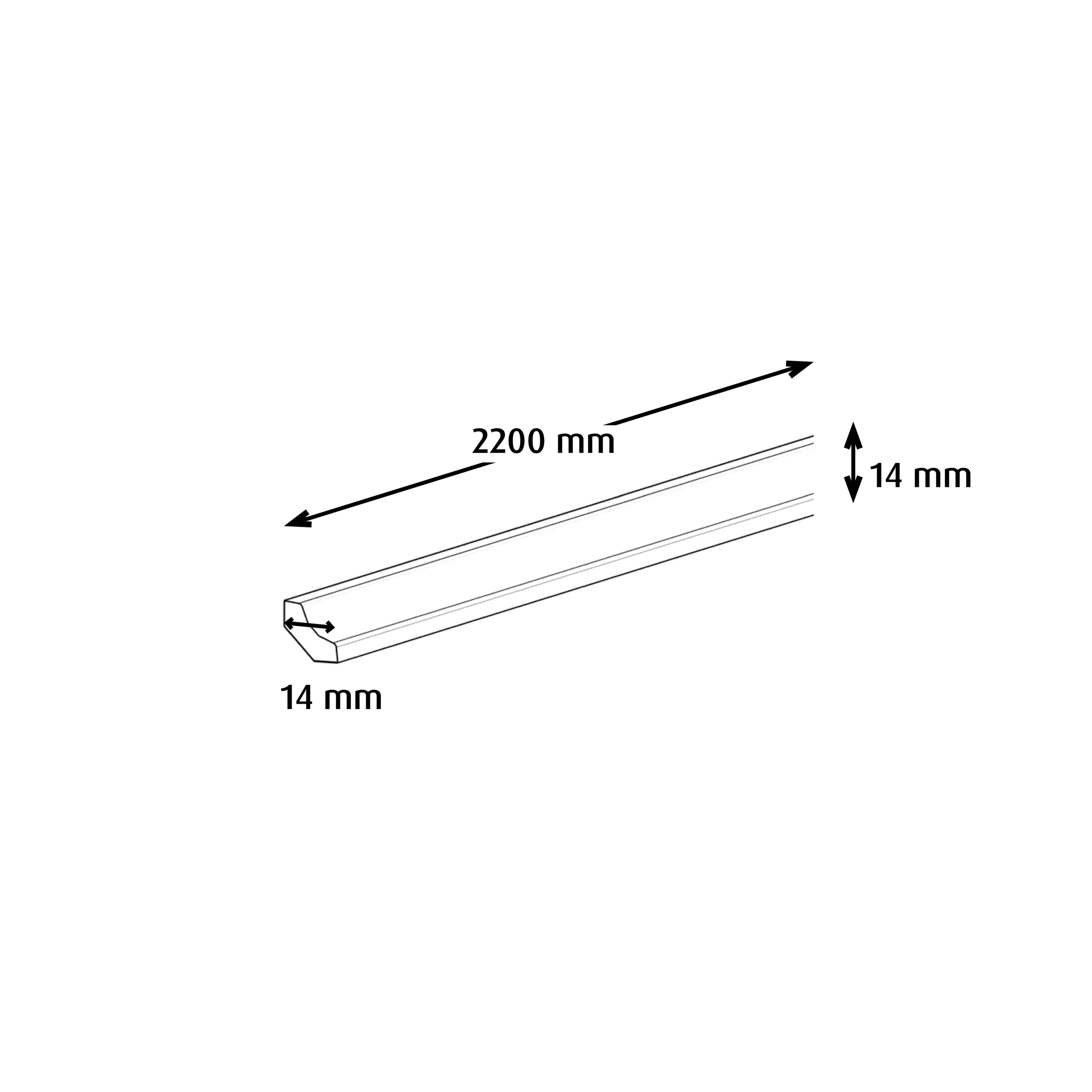 GoodHome DECOR 40 Wood effect Scotia trim, 220cm