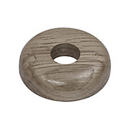 GoodHome DECOR 75 Wooden Grey Pipe collar (Dia)16mm, Pack of 2