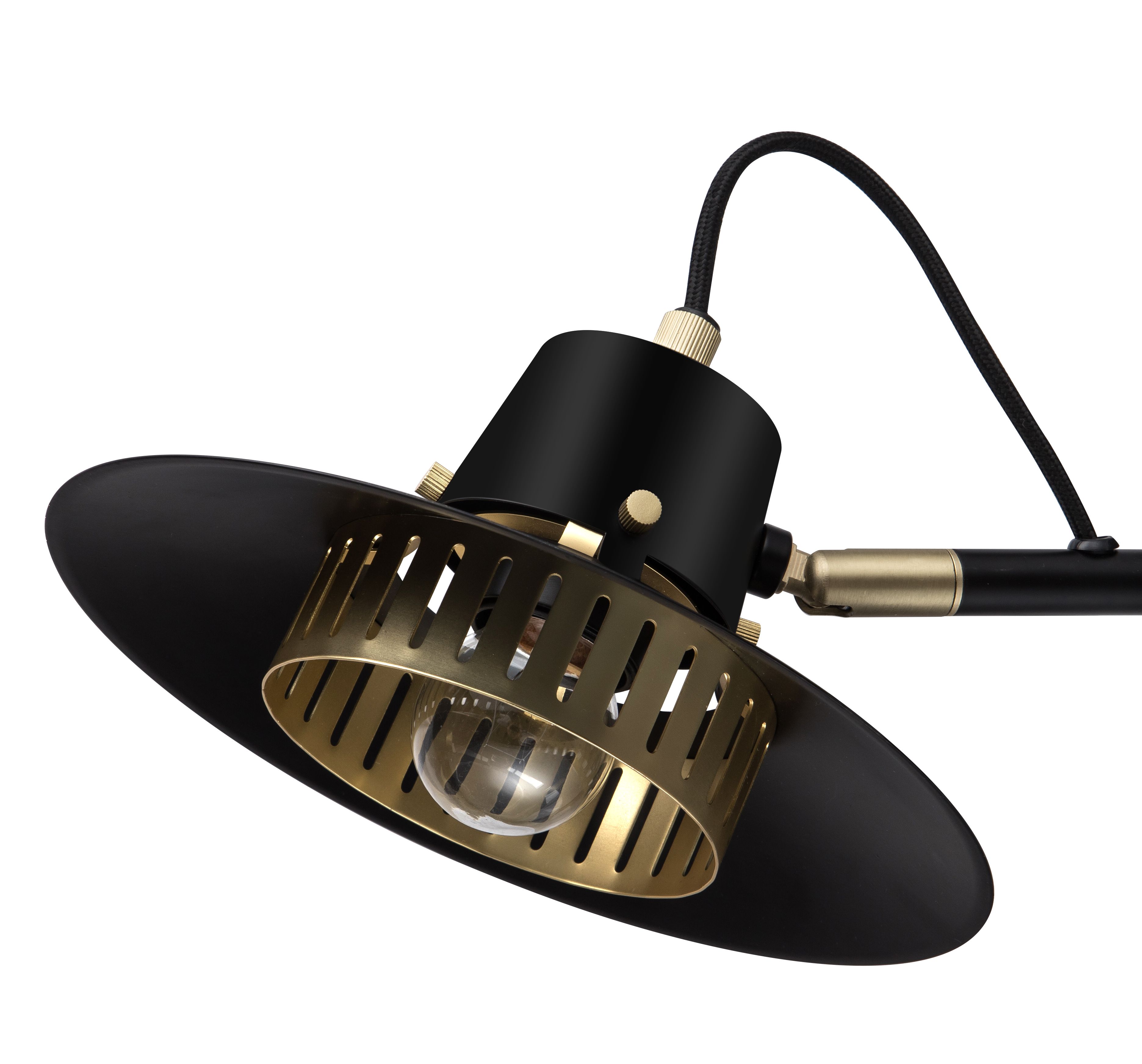 GoodHome Delagoa Matt Black & Gold Antique brass effect Wired LED Wall light
