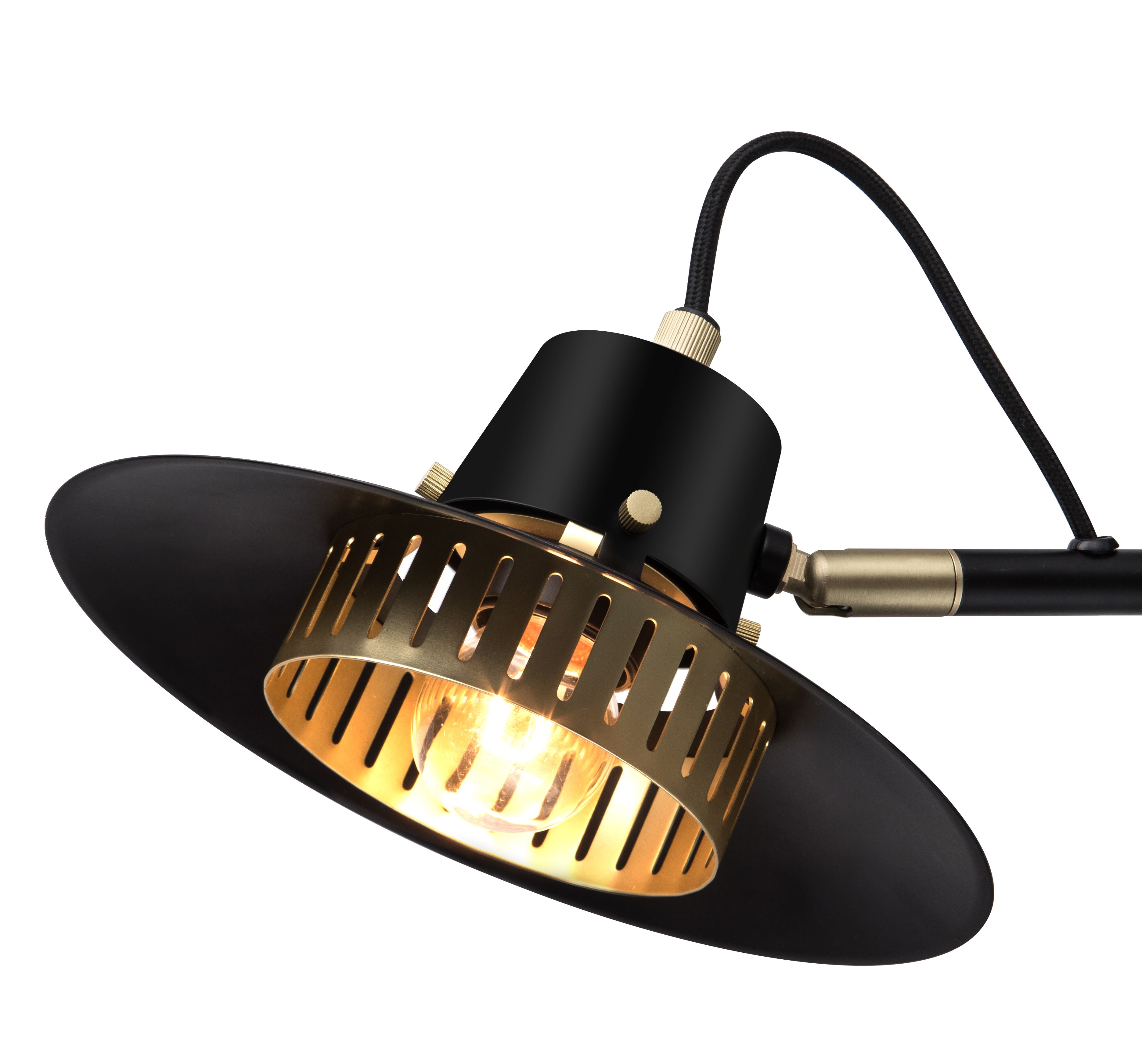 GoodHome Delagoa Matt Black & Gold Antique brass effect Wired LED Wall light