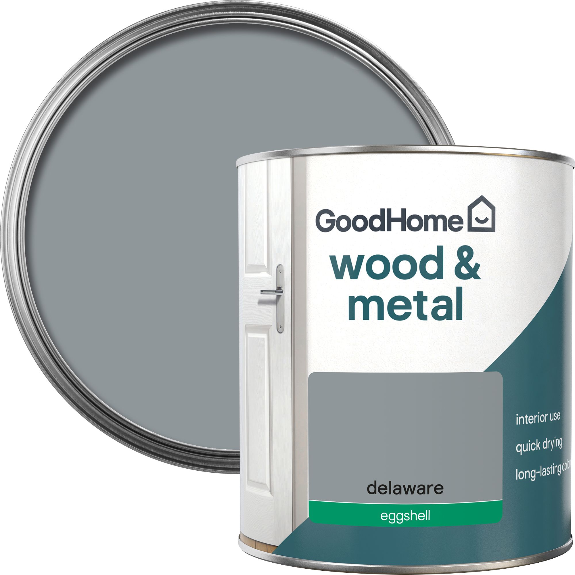 GoodHome Delaware Eggshell Metal & wood paint, 750ml
