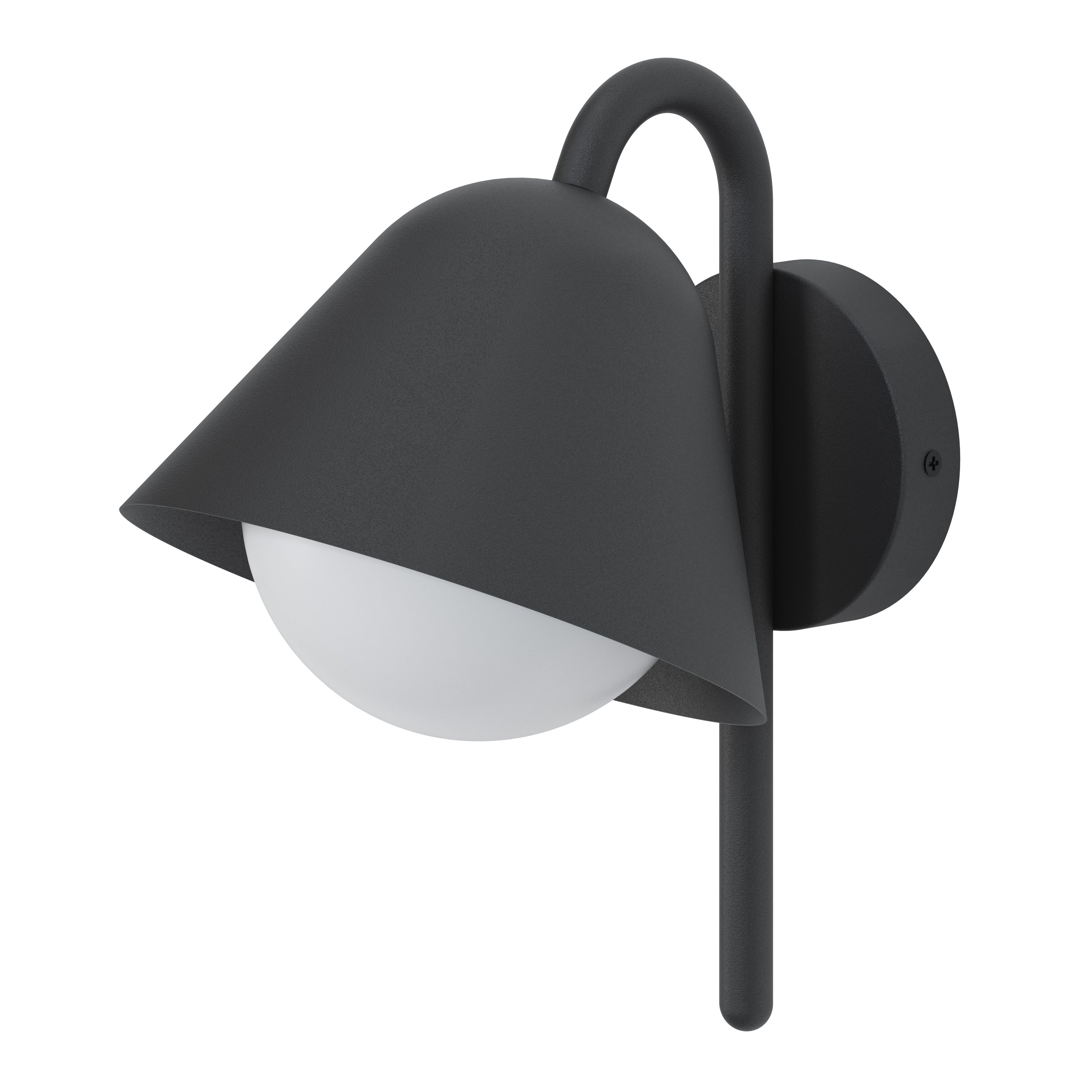 GoodHome Denar Fixed Matt Dark grey Mains-powered Integrated LED Outdoor Bluebell Wall light 700lm (Dia)18cm