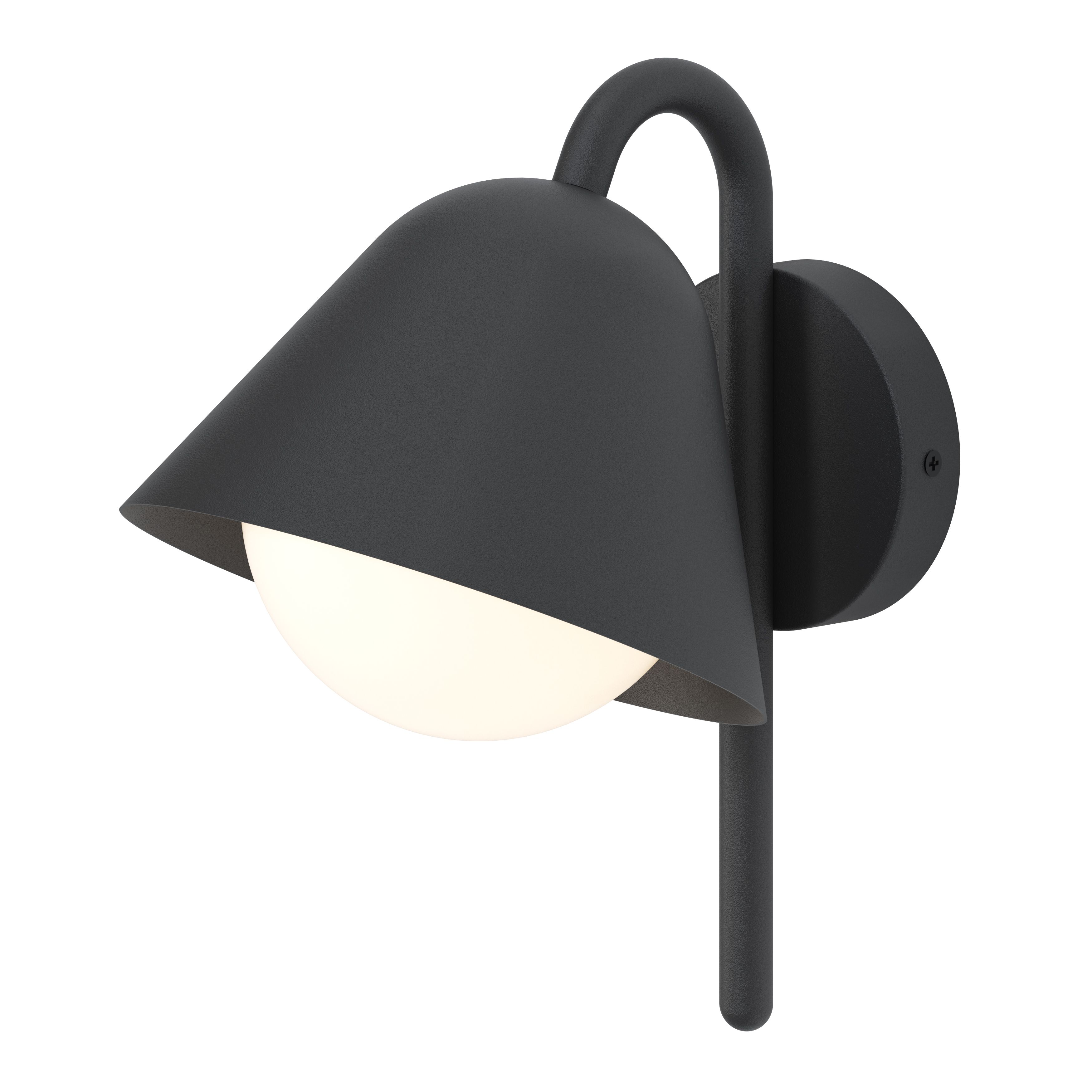 GoodHome Denar Fixed Matt Dark grey Mains-powered Integrated LED Outdoor Bluebell Wall light 700lm (Dia)18cm