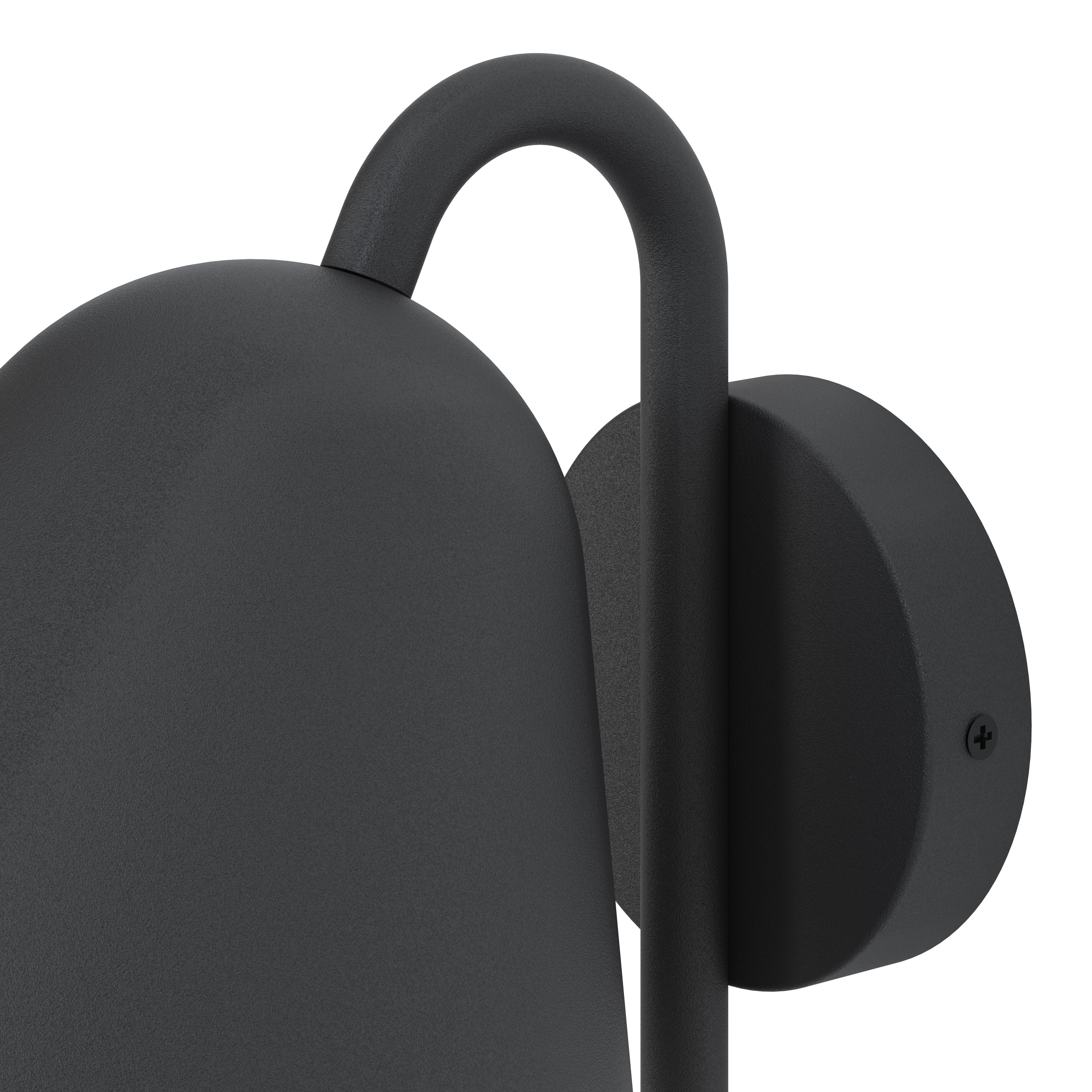 GoodHome Denar Fixed Matt Dark grey Mains-powered Integrated LED Outdoor Bluebell Wall light 700lm (Dia)18cm