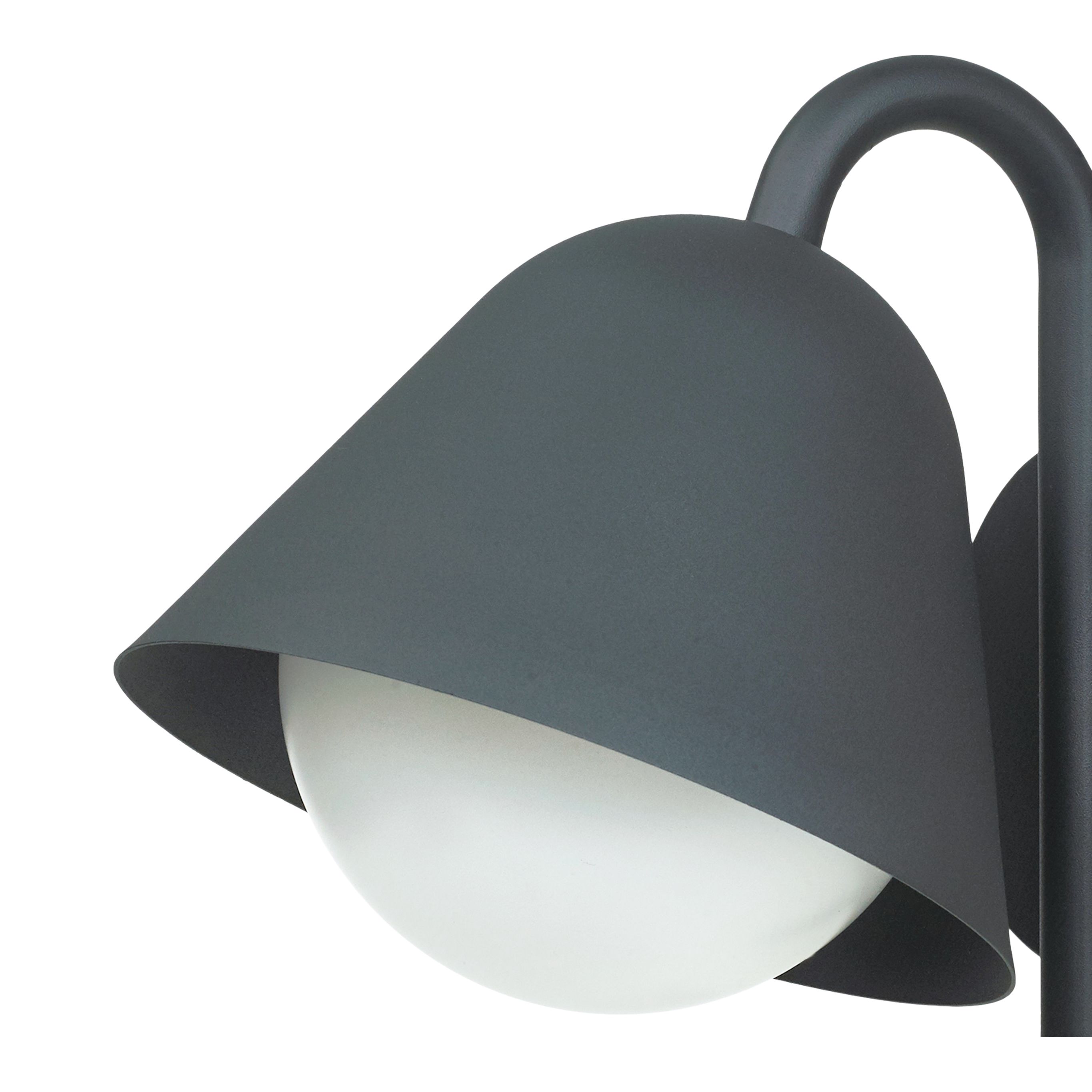 GoodHome Denar Fixed Matt Dark grey Mains-powered Integrated LED Outdoor Bluebell Wall light 700lm (Dia)18cm