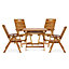 GoodHome Denia Acacia Wooden 4 seater Dining set with Recliner chairs
