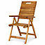 GoodHome Denia Brown Wooden Foldable Recliner Chair