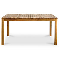 GoodHome Denia Natural Wooden 6 seater Rectangular Table
