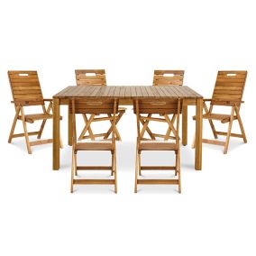 GoodHome Denia Wooden 6 seater Dining set