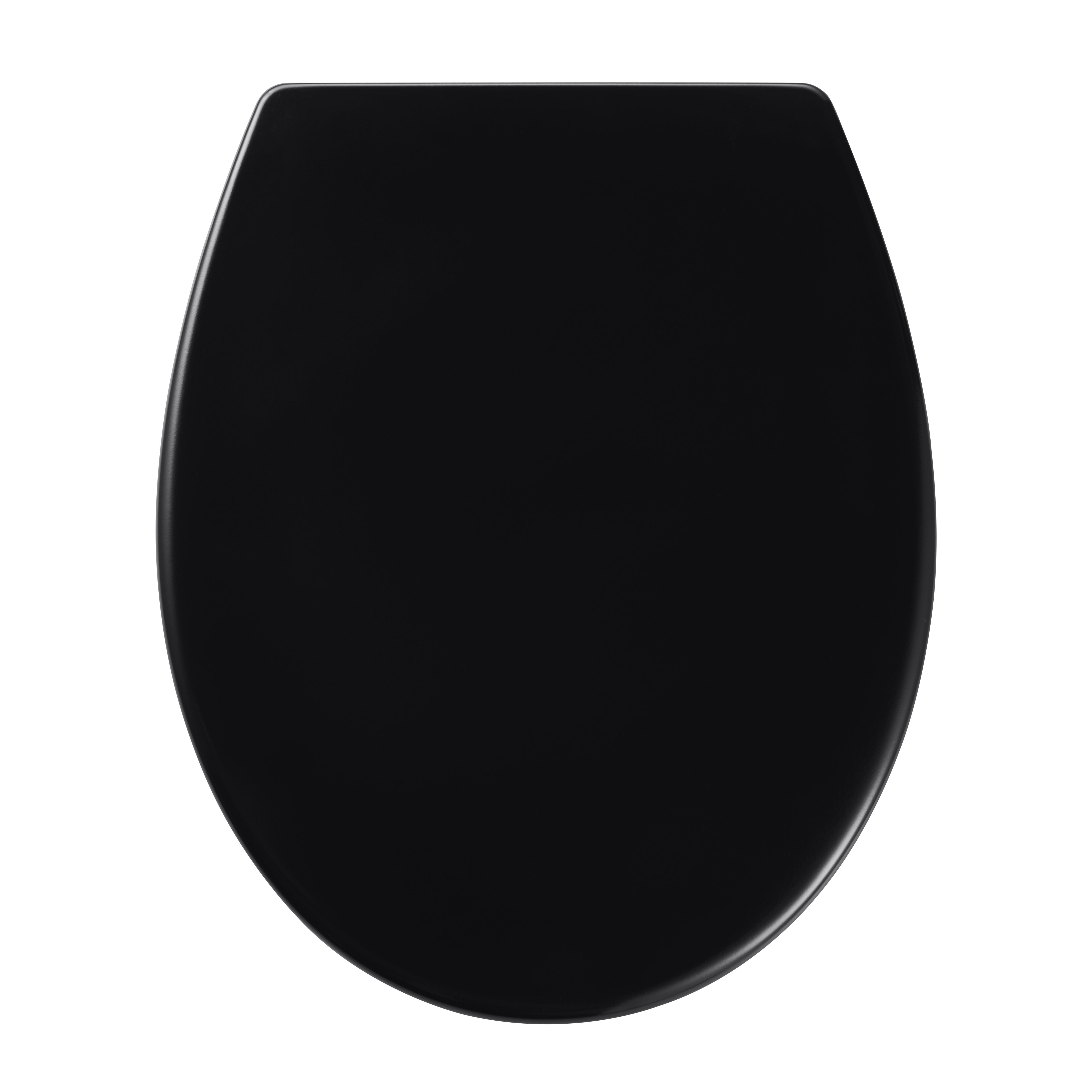 GoodHome Diani Black Standard Soft close Toilet seat