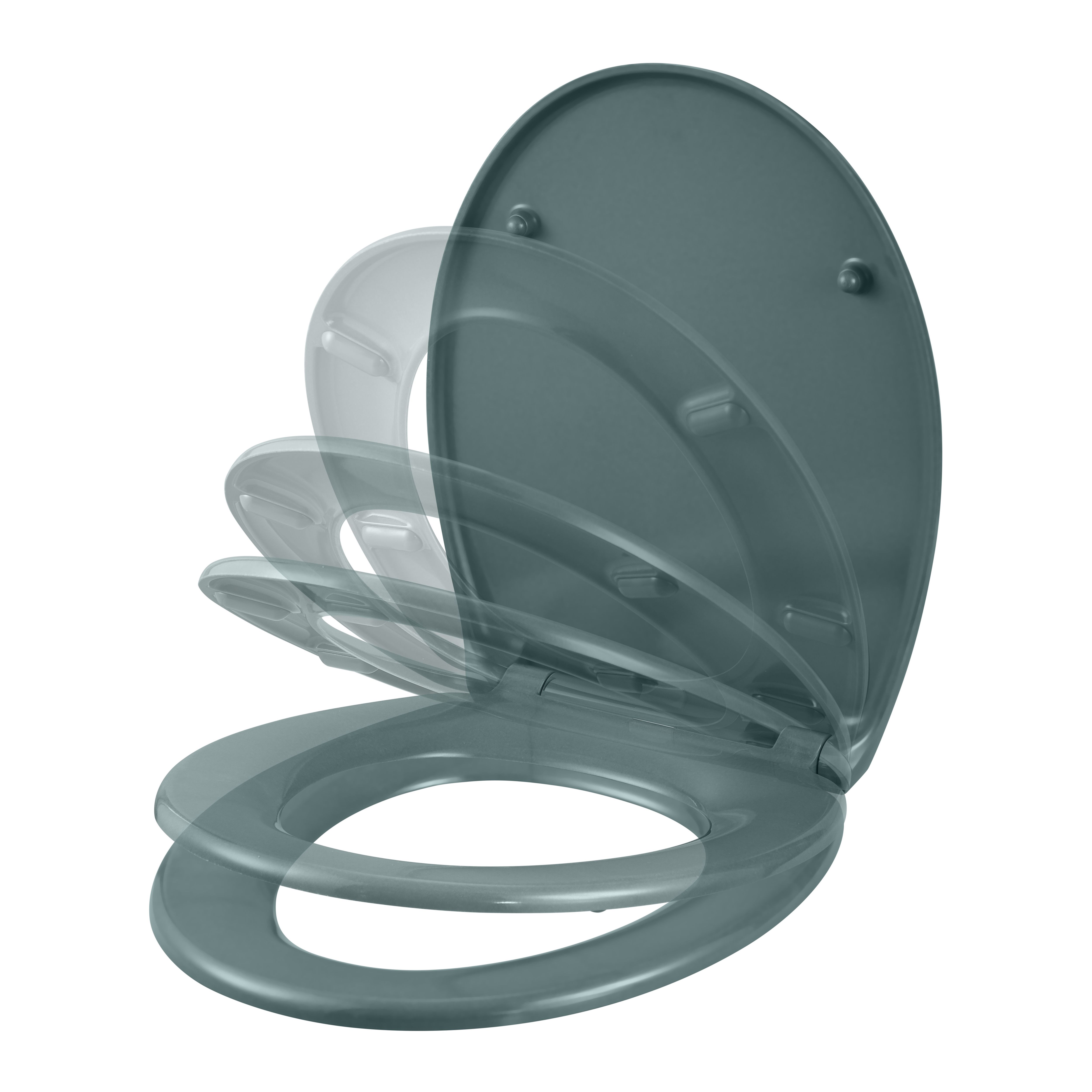 GoodHome Diani Green Standard Soft close Toilet seat
