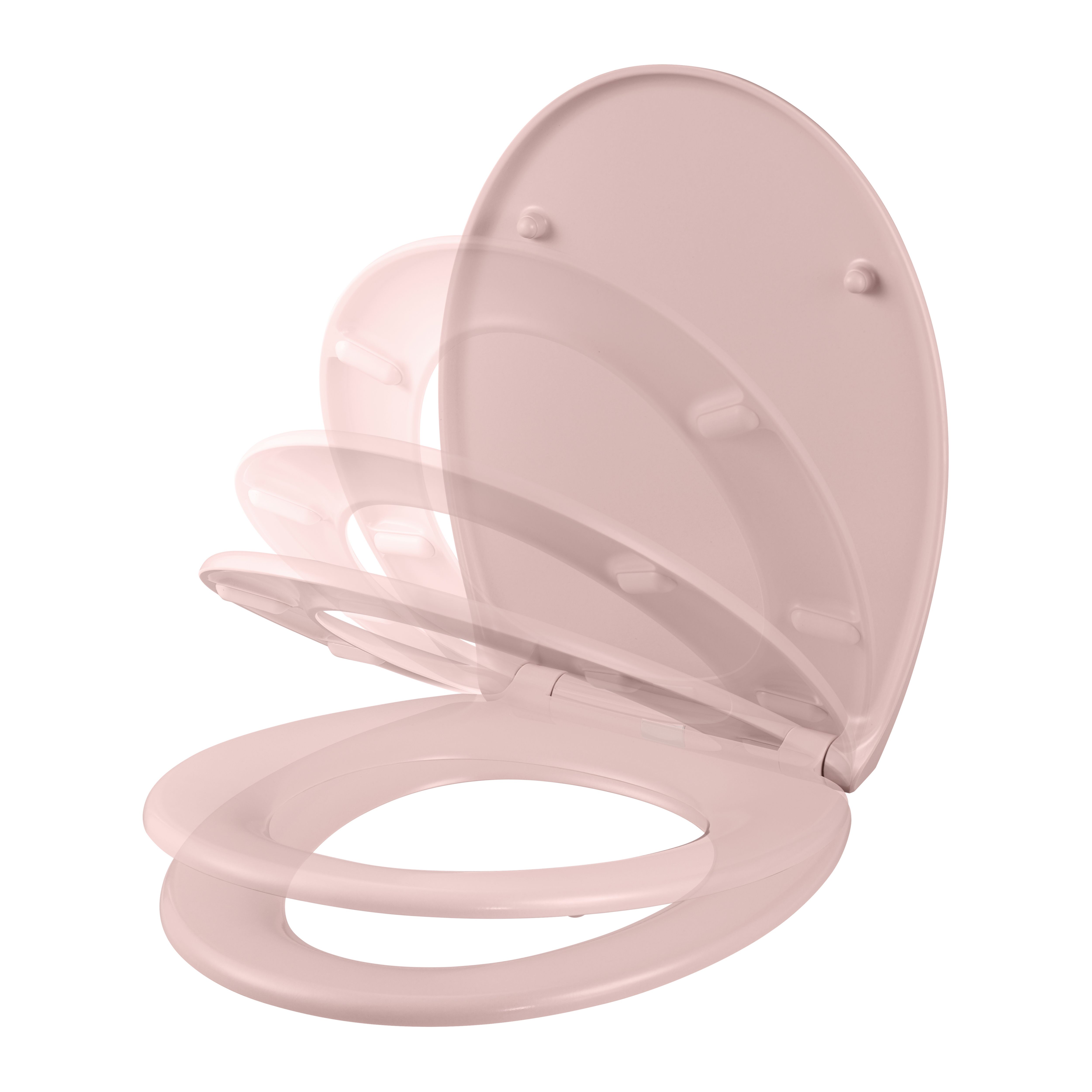 GoodHome Diani Pink Standard Soft close Toilet seat