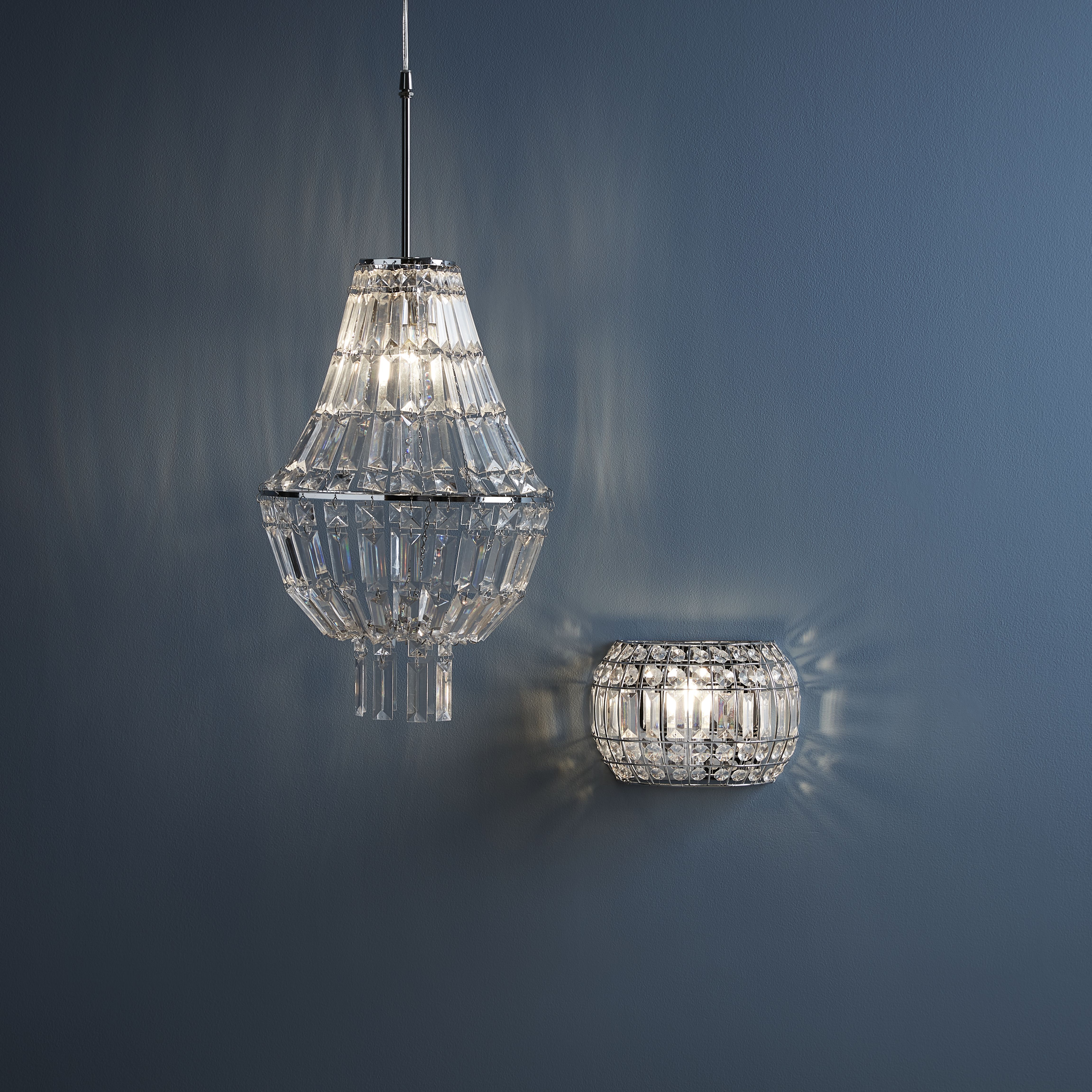 GoodHome Digya Chrome effect Wall light