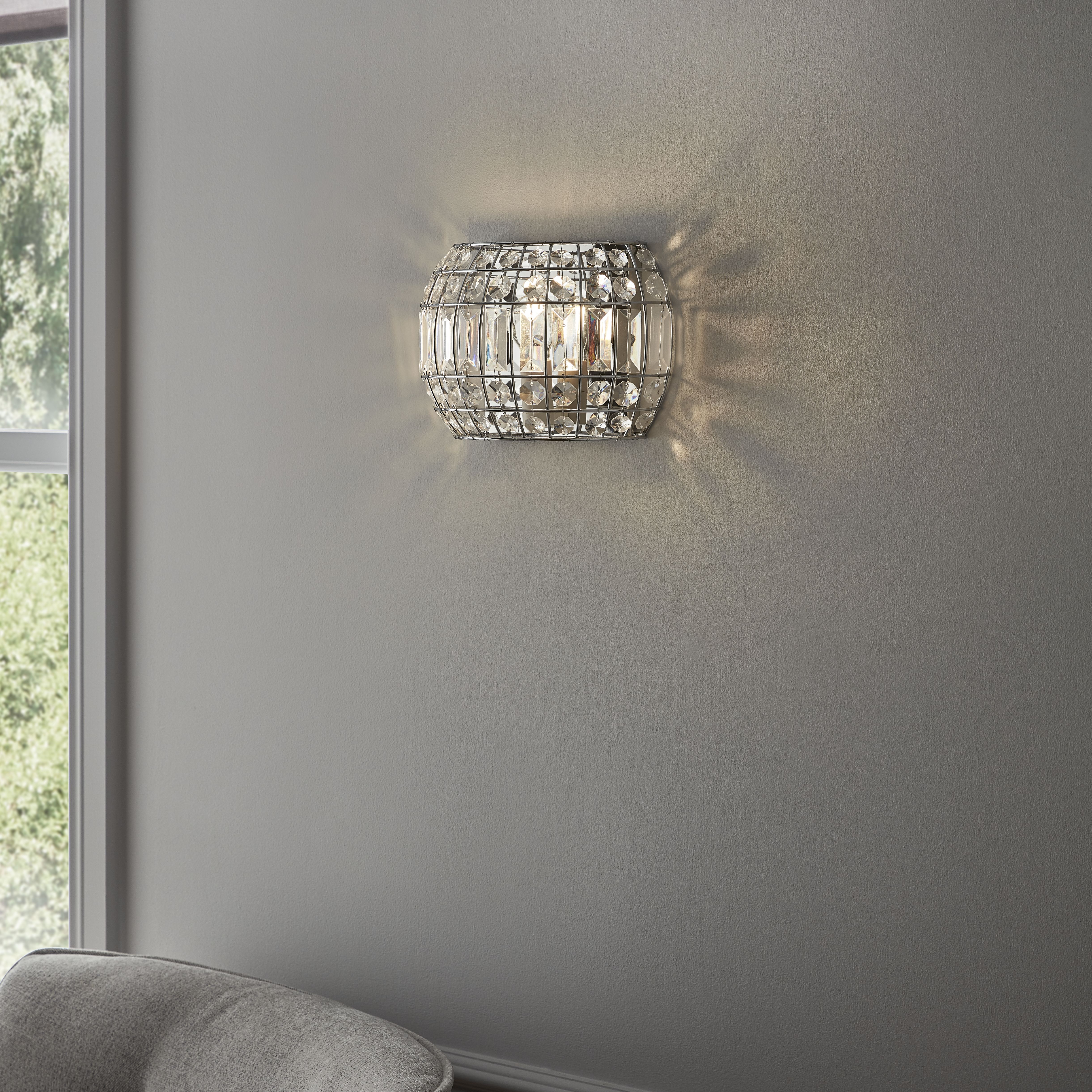 GoodHome Digya Chrome effect Wall light