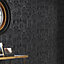GoodHome Djinga Black Art Deco Glitter effect Textured Wallpaper