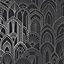 GoodHome Djinga Black Art Deco Glitter effect Textured Wallpaper