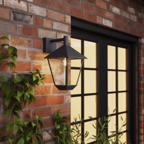 GoodHome Docker Fixed Matt Dark grey Mains-powered Outdoor Wall light