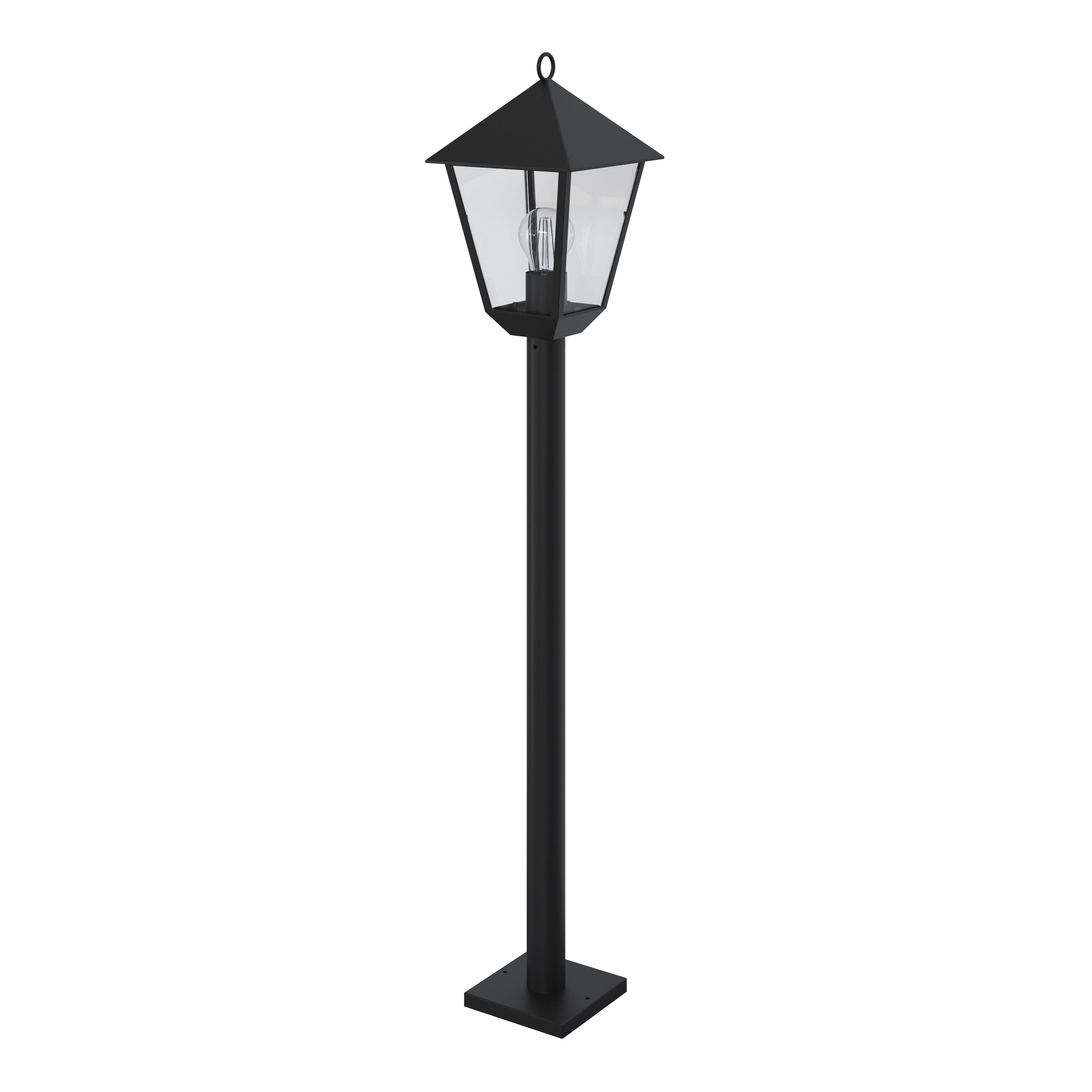 GoodHome Docker Lantern Black Mains-powered 1 lamp Outdoor 4 faces Post light (H)1100mm