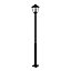 GoodHome Docker Lantern Black Mains-powered 1 lamp Outdoor 4 faces Post light (H)2000mm