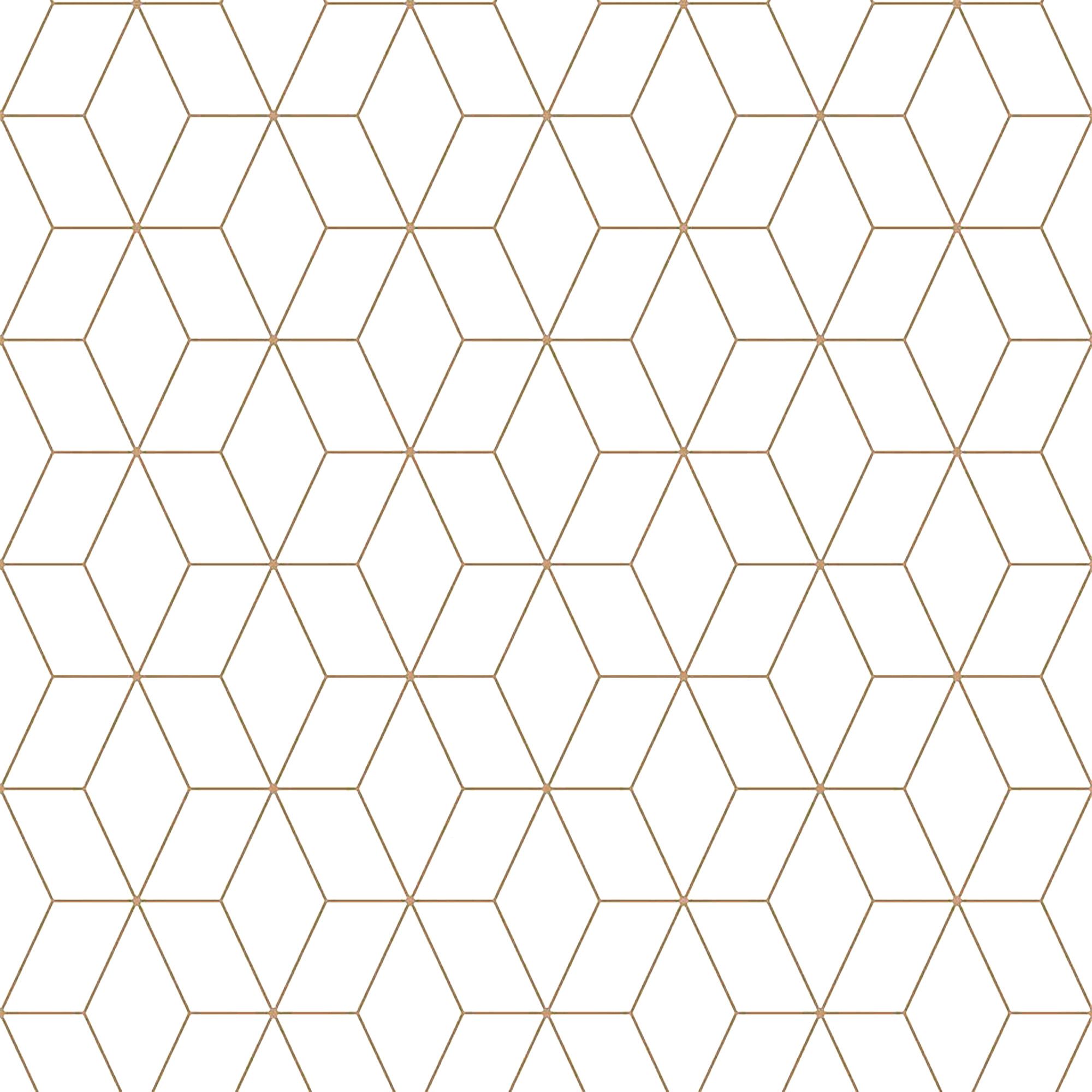 GoodHome Donnington Cream Metallic effect Geometric Smooth Wallpaper