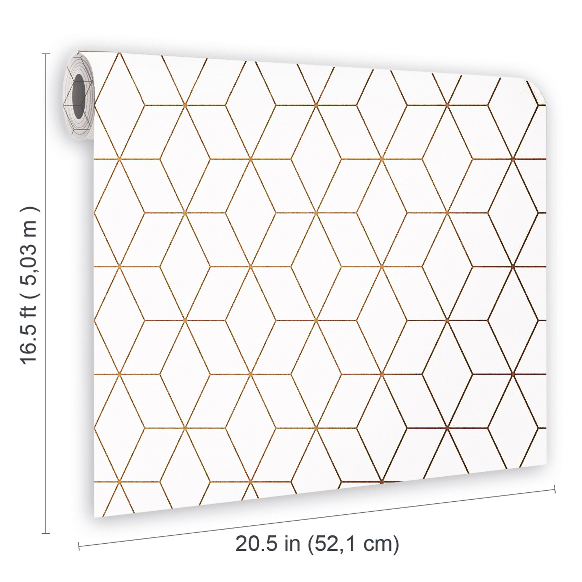 GoodHome Donnington Cream Metallic effect Geometric Smooth Wallpaper