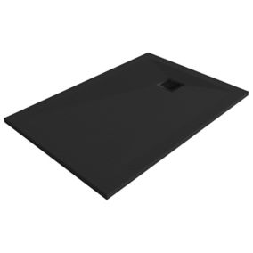 GoodHome Douro Matt Black Rectangular Reversible drainer Shower tray (L)1200mm (W)800mm (H) 30mm