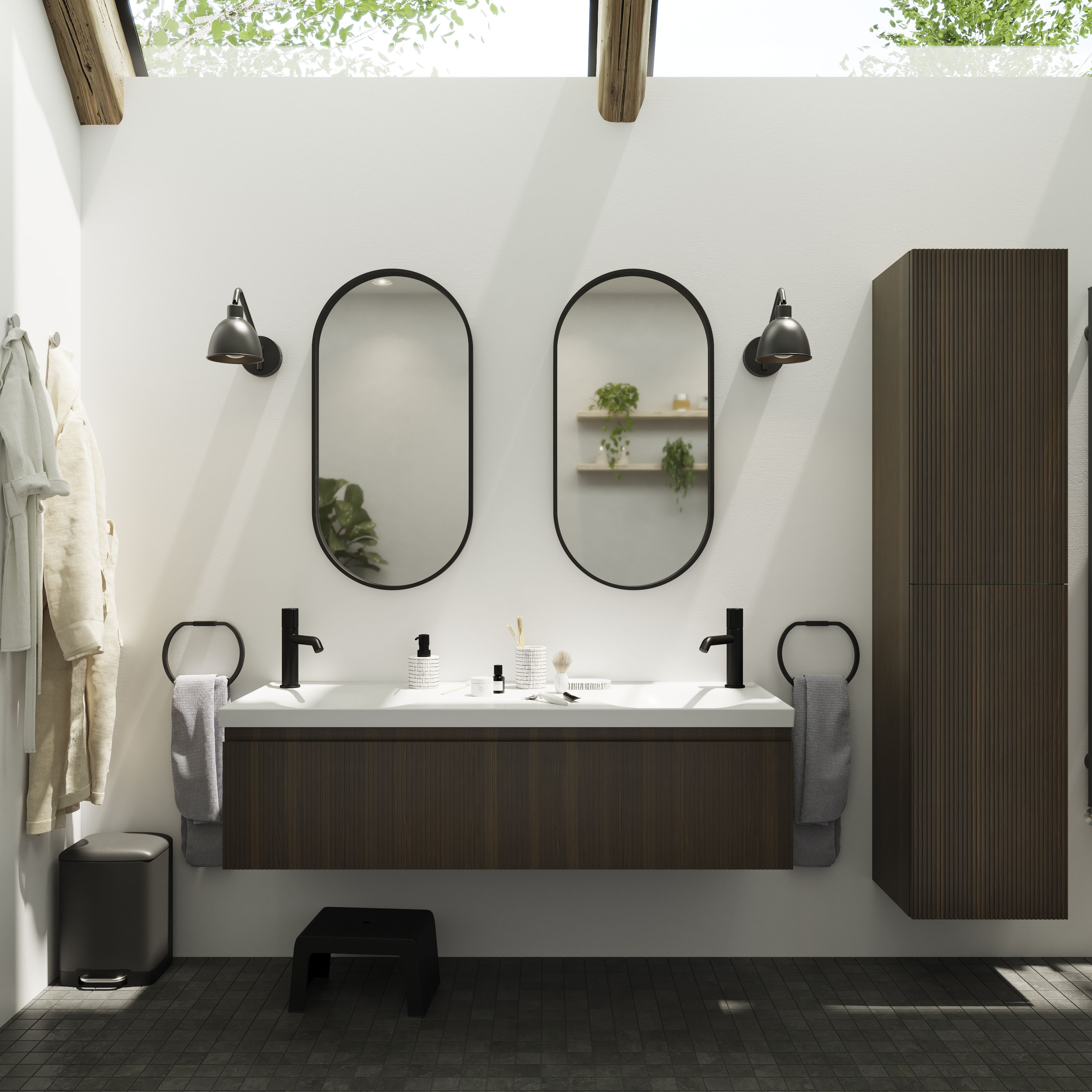GoodHome Douro Matt Black Rectangular Reversible drainer Shower tray (L)1200mm (W)900mm (H) 30mm