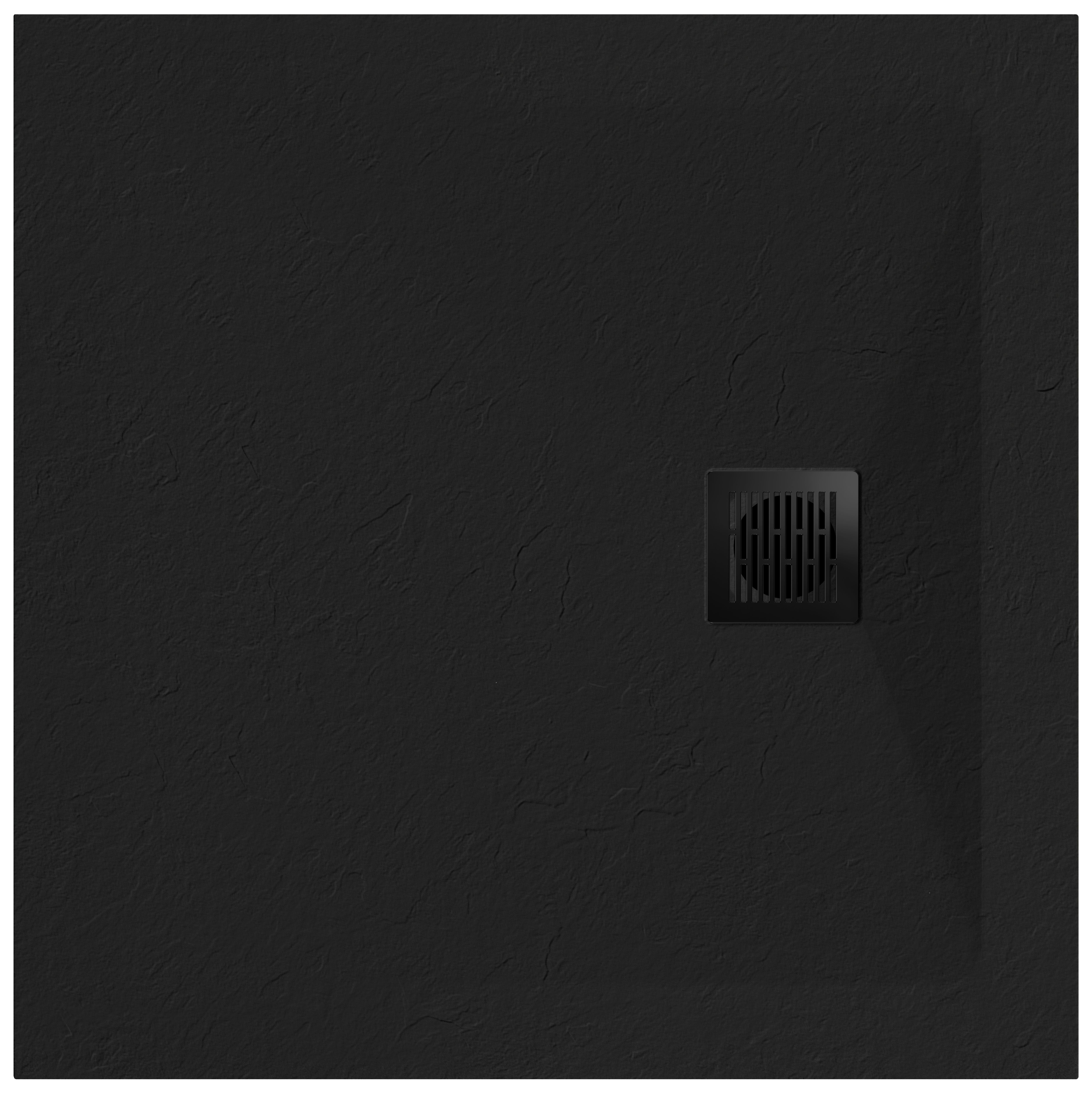 GoodHome Douro Matt Black Square Reversible drainer Shower tray (L)800mm (W)800mm (H) 30mm