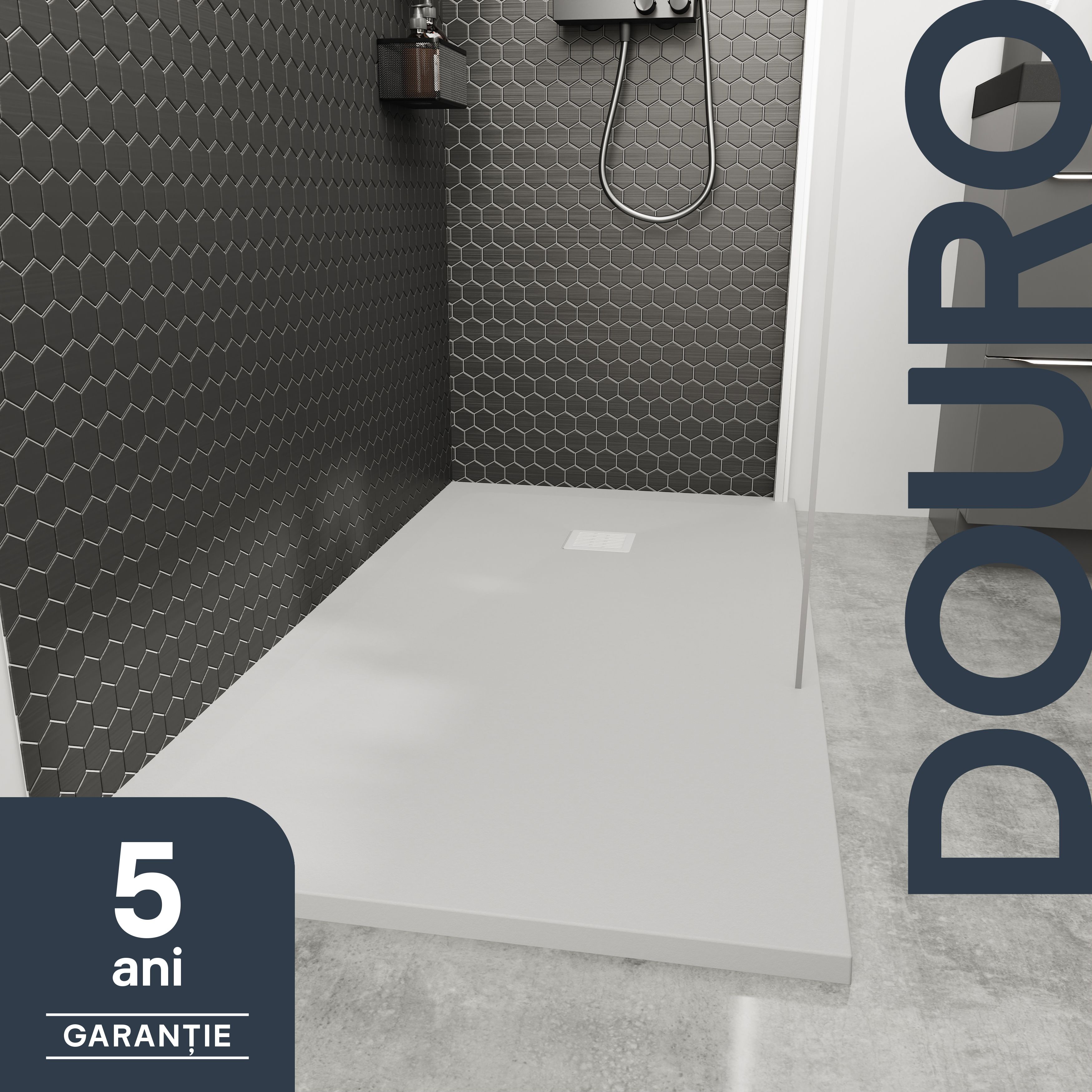 GoodHome Douro Matt White Rectangular Reversible drainer Shower tray (L)1200mm (W)900mm (H) 30mm