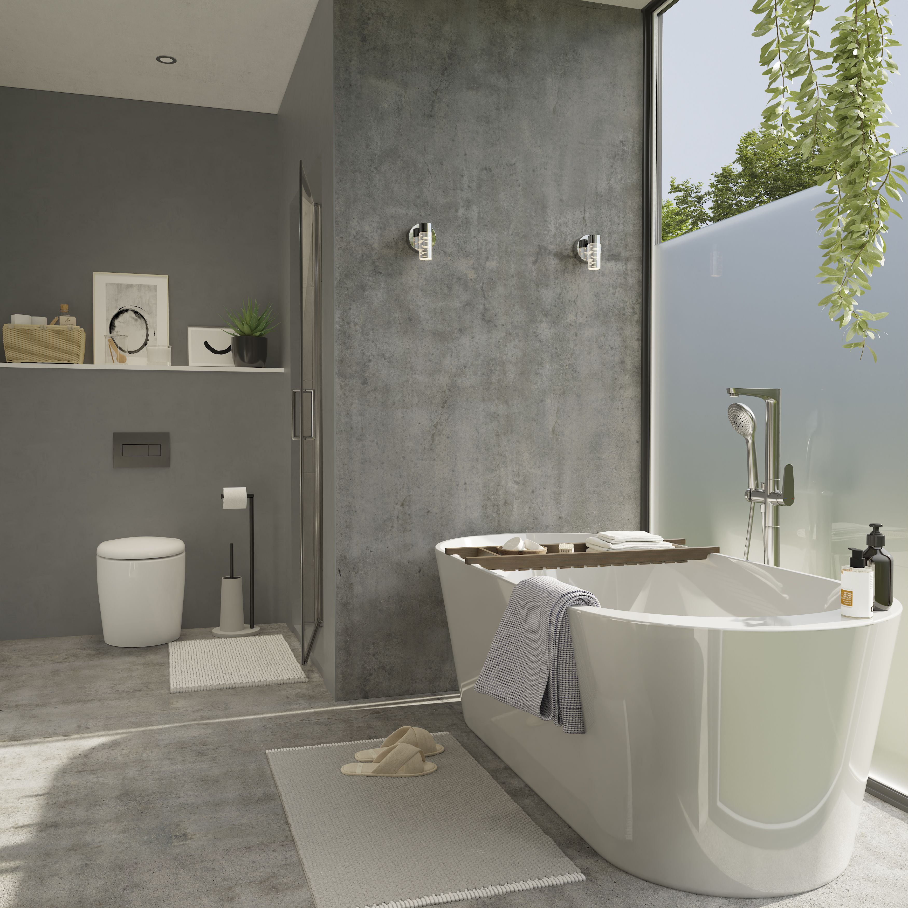 GoodHome Douro Matt White Rectangular Reversible drainer Shower tray (L)1200mm (W)900mm (H) 30mm