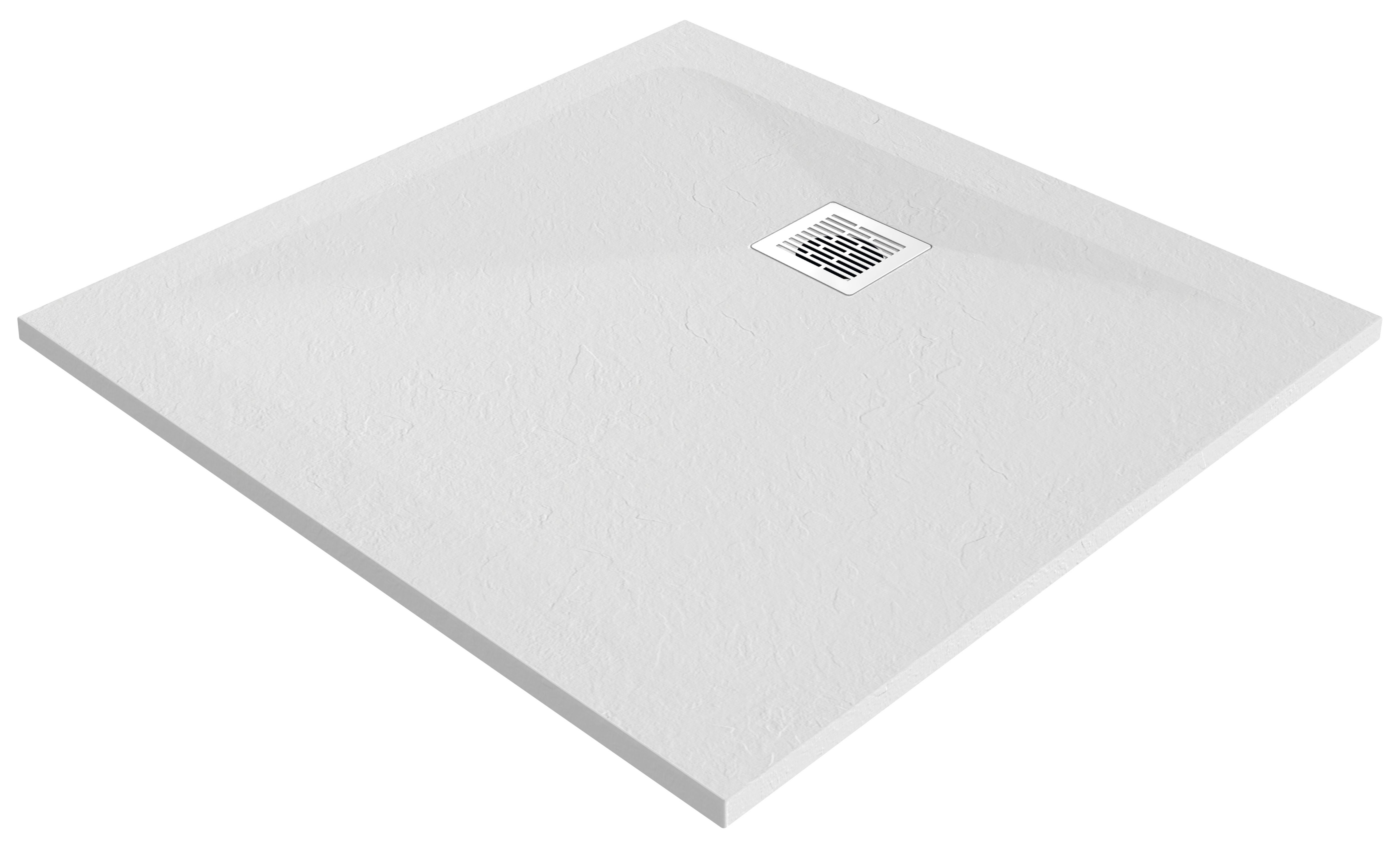 GoodHome Douro Matt White Square Reversible drainer Shower tray (L)900mm (W)900mm (H) 30mm