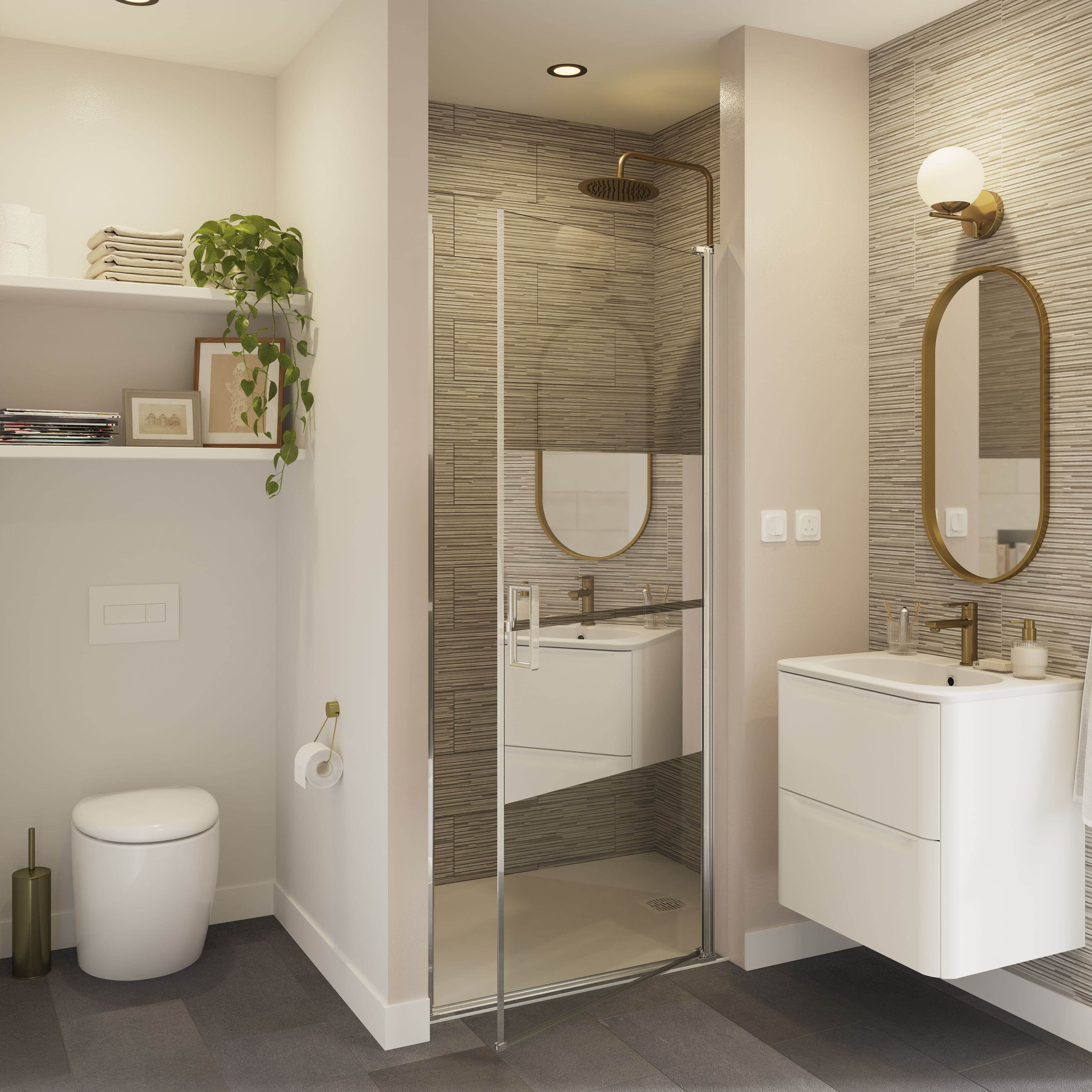 GoodHome Douro Matt White Square Reversible drainer Shower tray (L)900mm (W)900mm (H) 30mm