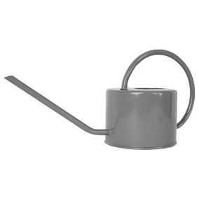 GoodHome Driftwood Grey Steel Watering can 1L