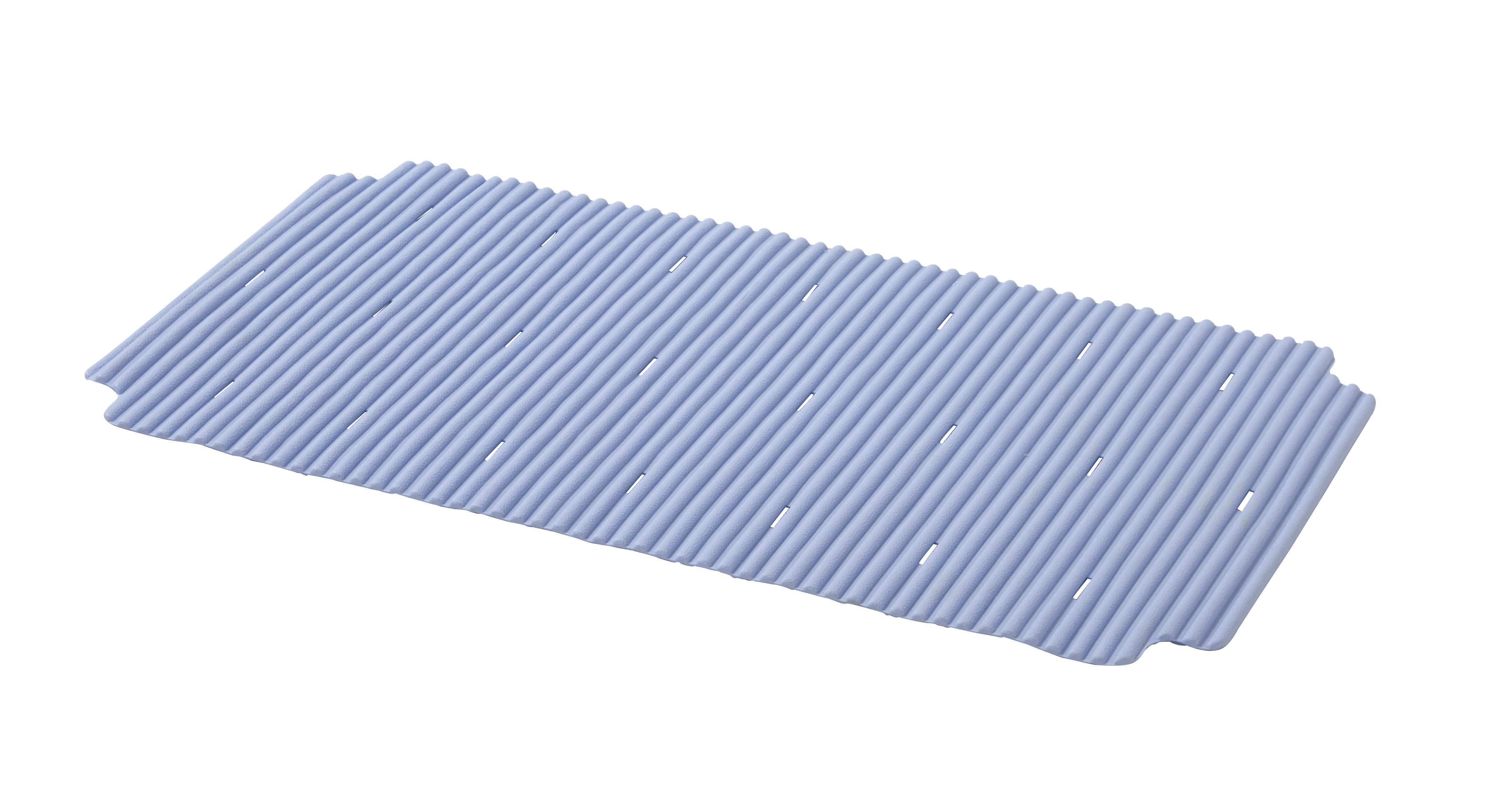 GoodHome Drina Blue Polyamide (PA), polyethylene (PE) & polypropylene (PP) Ridged Anti-slip Bath & shower mat (L)690mm (W)360mm