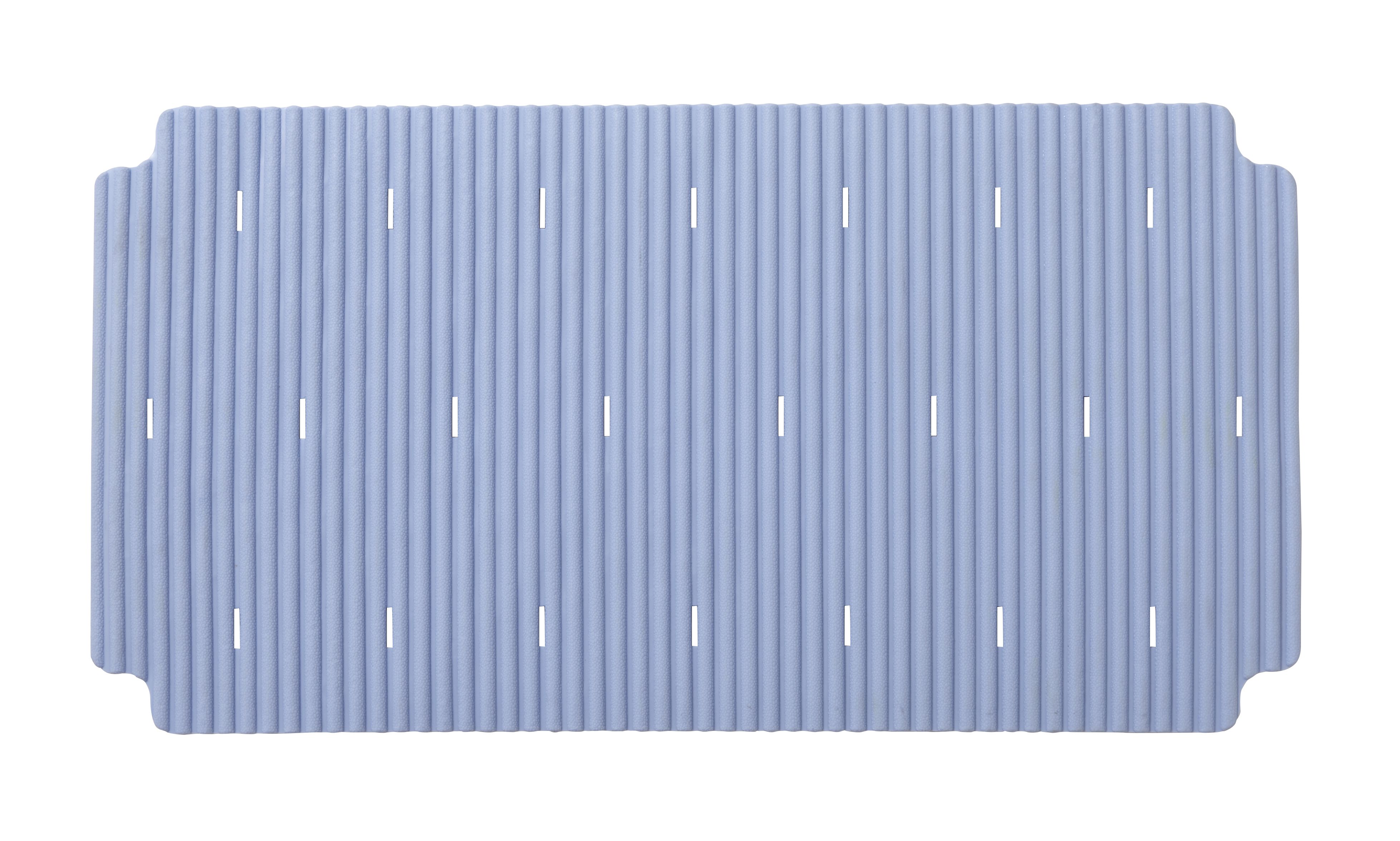 GoodHome Drina Blue Polyamide (PA), polyethylene (PE) & polypropylene (PP) Ridged Anti-slip Bath & shower mat (L)690mm (W)360mm