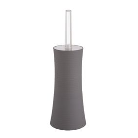 GoodHome Drina Grey ABS plastic Rubber effect Toilet brush & holder
