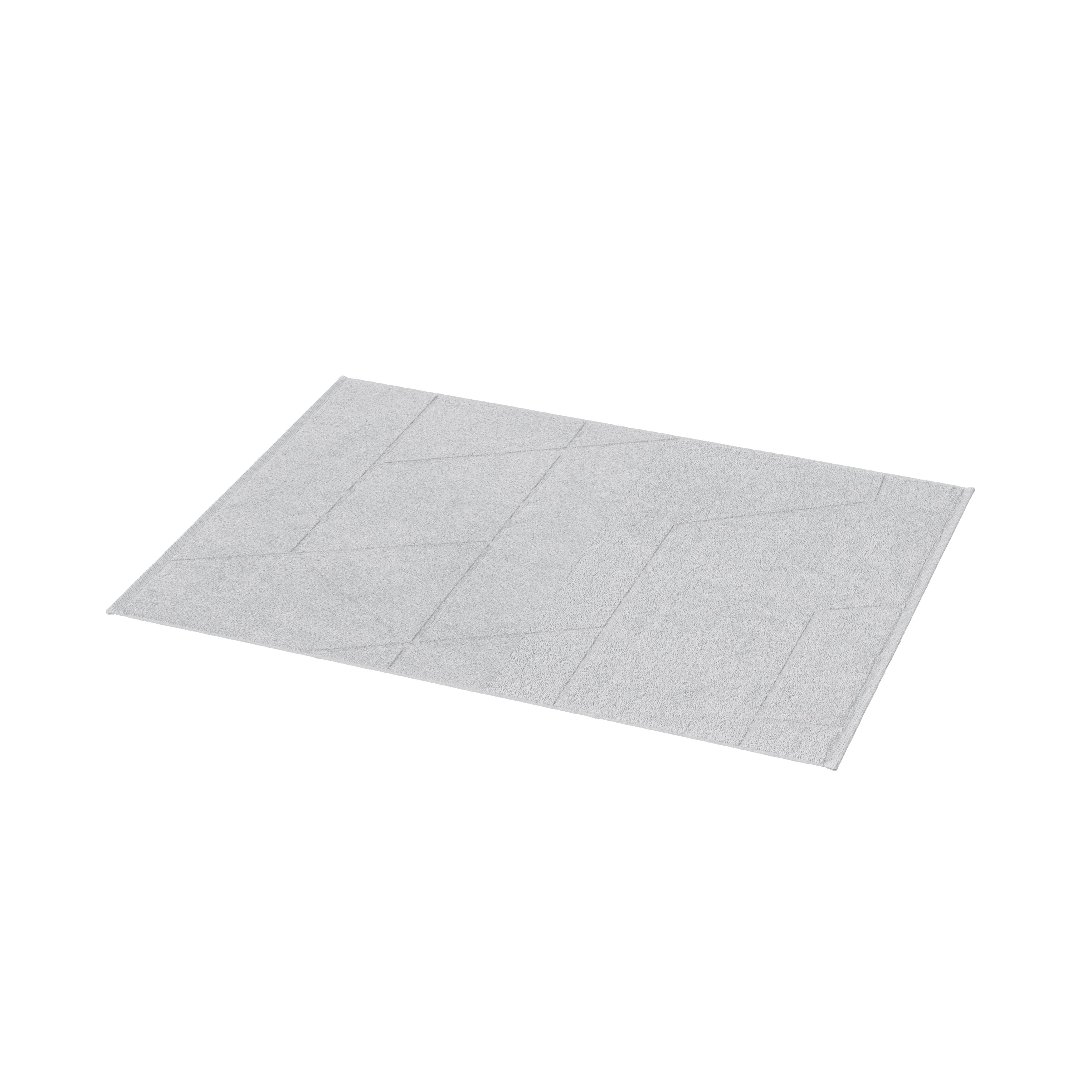 GoodHome Drina High rise grey Polyester Plain Bath mat (L)500mm (W)700mm