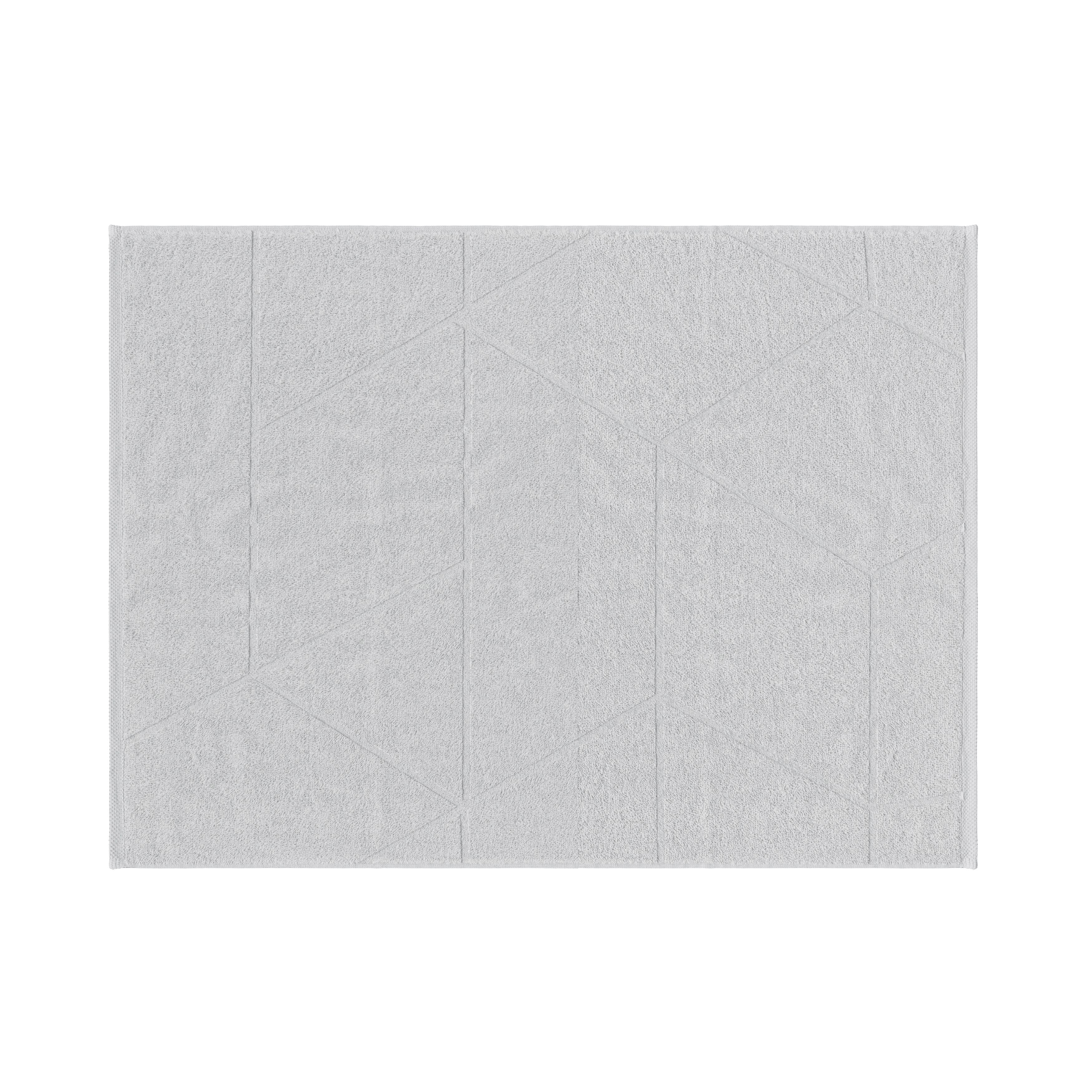 GoodHome Drina High rise grey Polyester Plain Bath mat (L)500mm (W)700mm