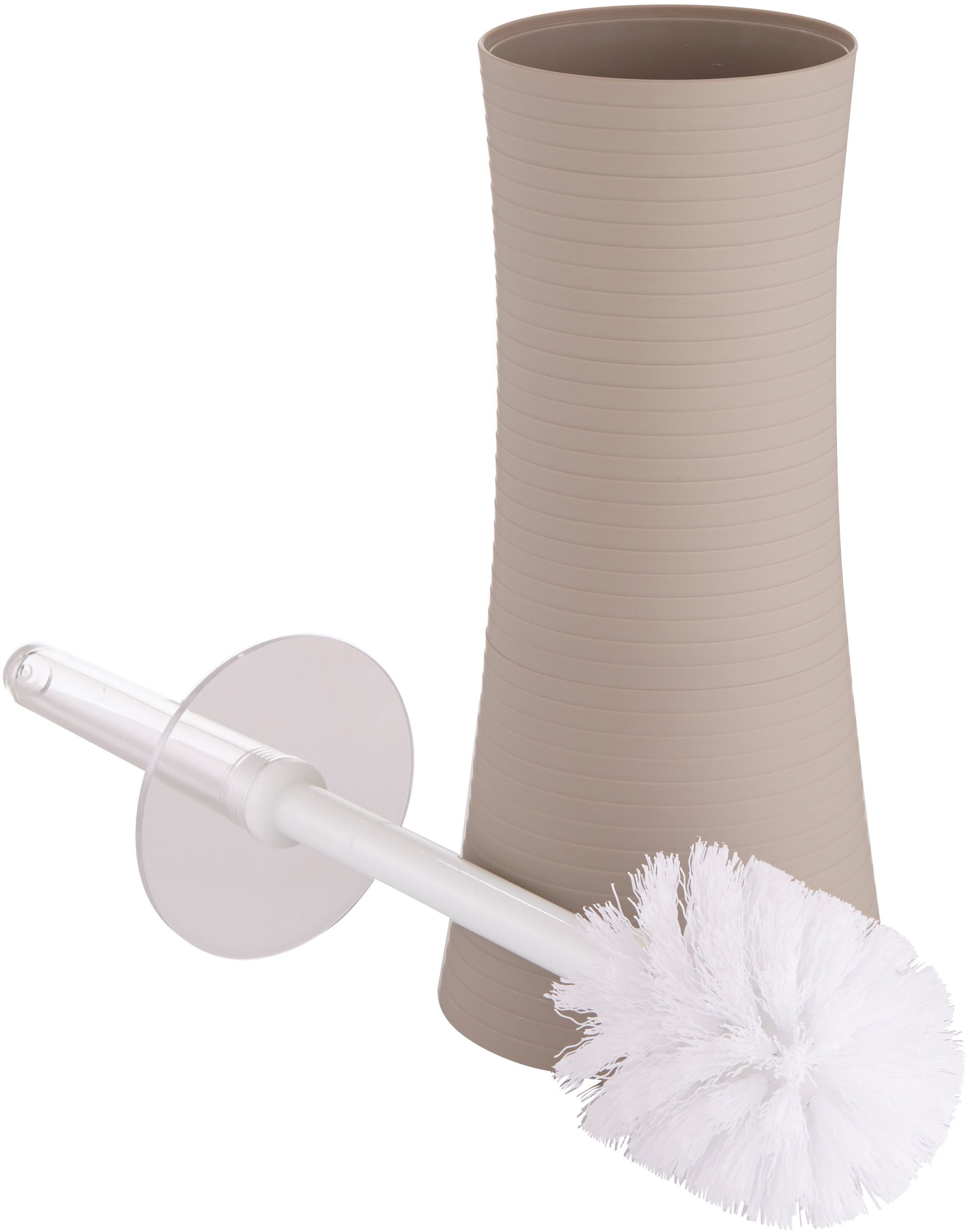 GoodHome Drina Taupe ABS plastic Rubber effect Toilet brush & holder