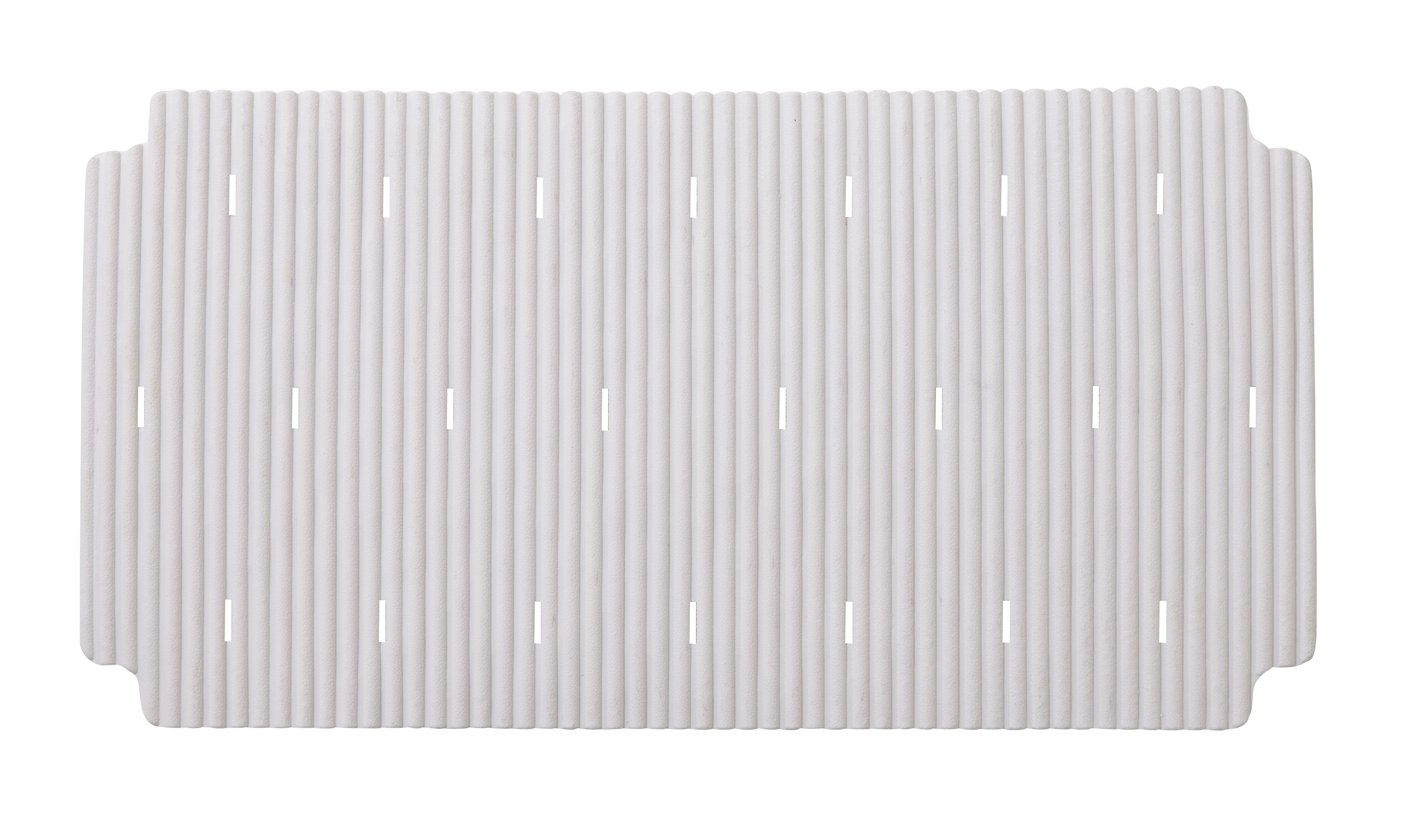 GoodHome Drina White Ridged Rectangular Bath & shower mat (L)69cm (W)36cm
