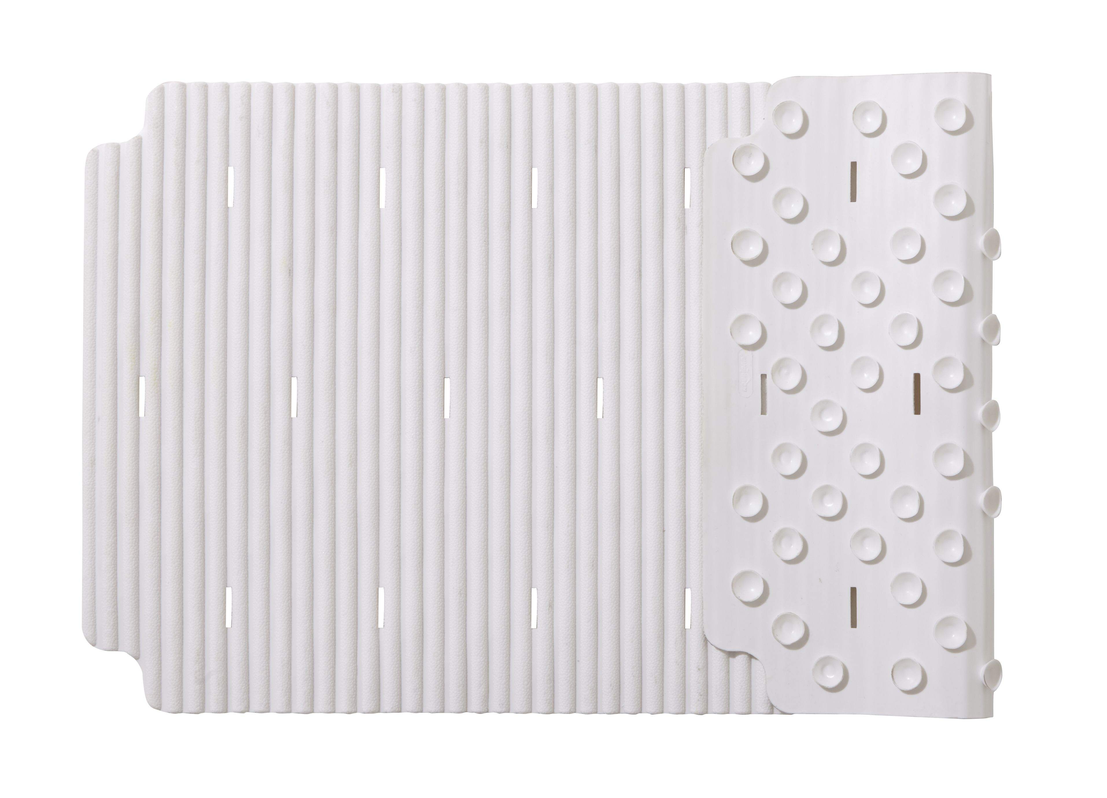 GoodHome Drina White Ridged Rectangular Bath & shower mat (L)69cm (W)36cm