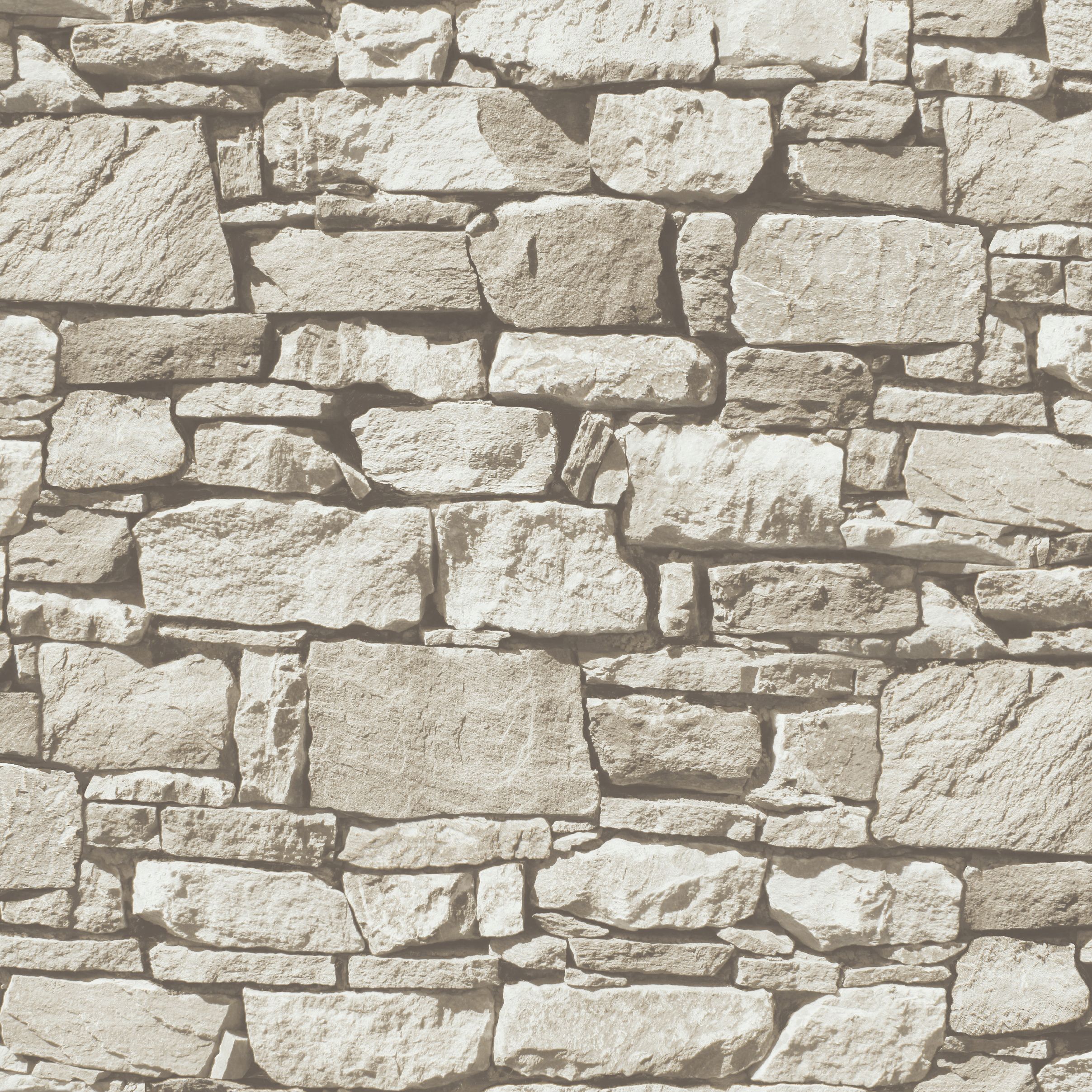 GoodHome Druye Light grey Stone effect Textured Wallpaper Sample