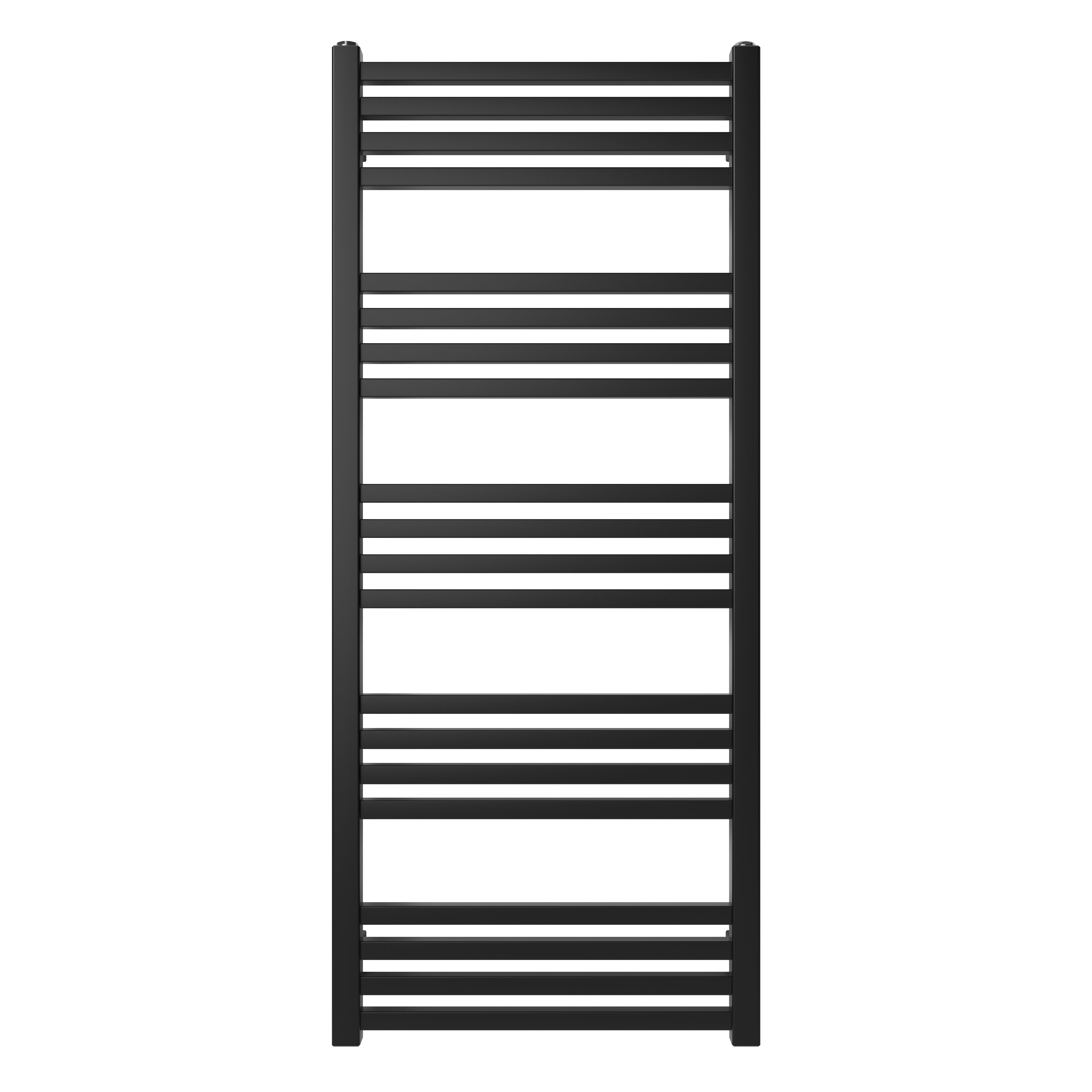 GoodHome Duala Black 1494BTU Vertical Towel radiator (W)450mm x (H)1050mm