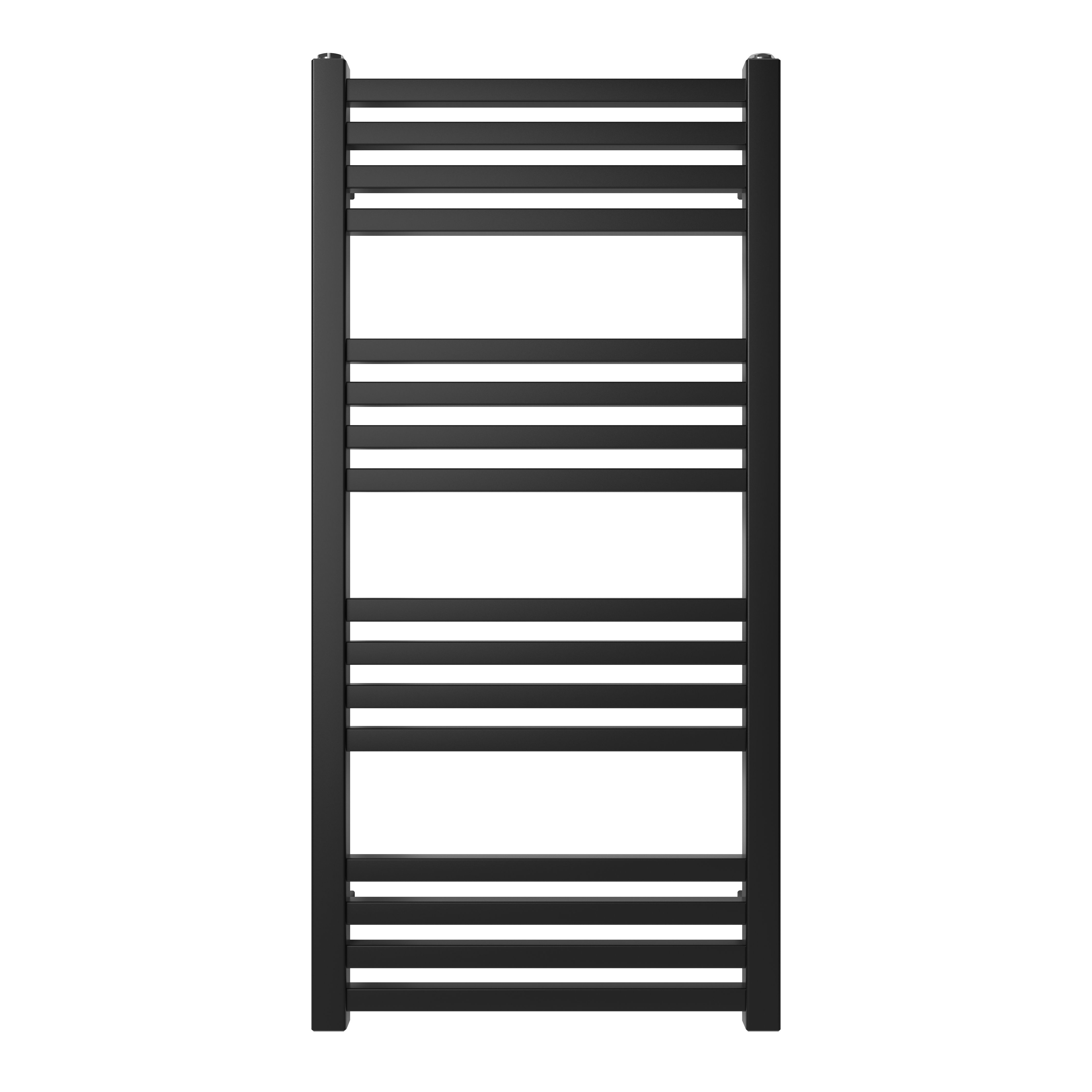 GoodHome Duala, Black Vertical Flat Towel radiator (W)400mm x (H)828mm