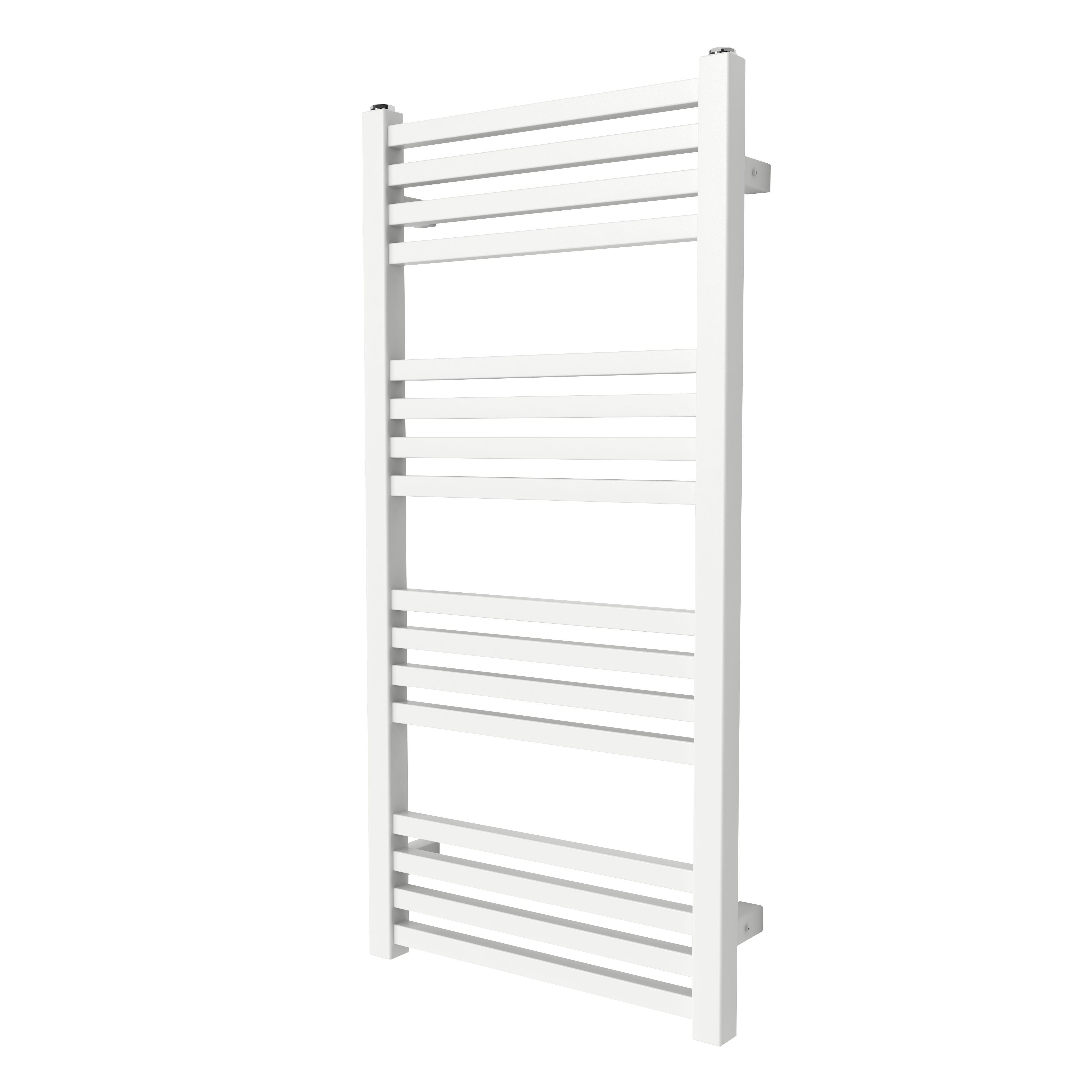 GoodHome Duala, White Vertical Flat Towel radiator (W)400mm x (H)828mm